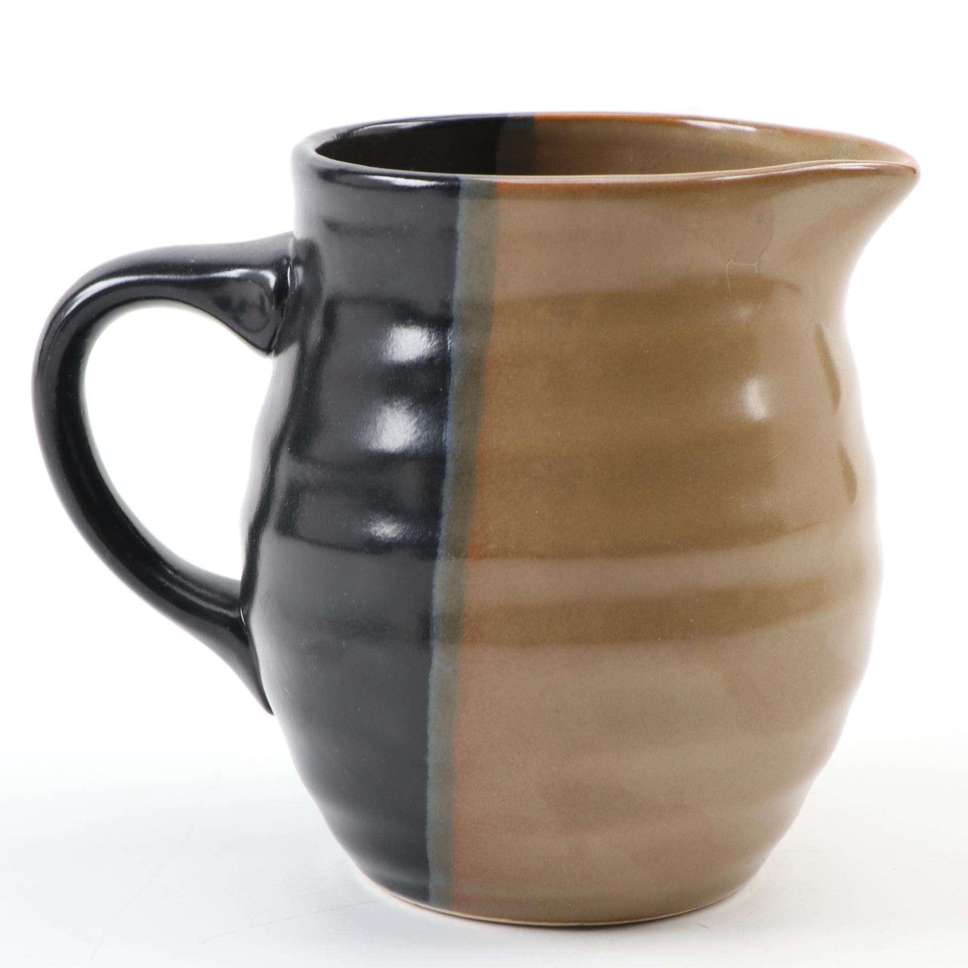 McCoy Cauldron Jardinière and Cookie Jar with Sango "Eclipse Brown" Pitcher