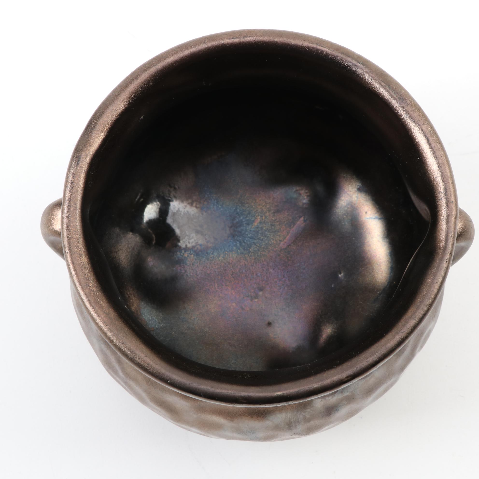 McCoy Cauldron Jardinière and Cookie Jar with Sango "Eclipse Brown" Pitcher