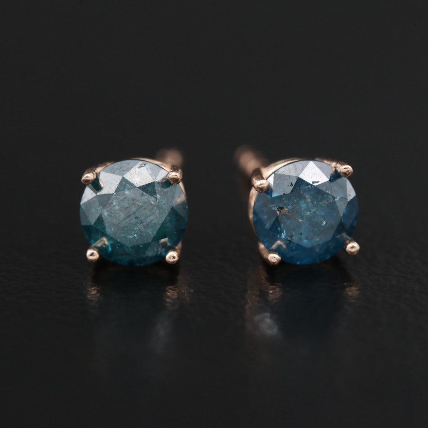 14K 1.01 CTW Diamond Stud Earrings