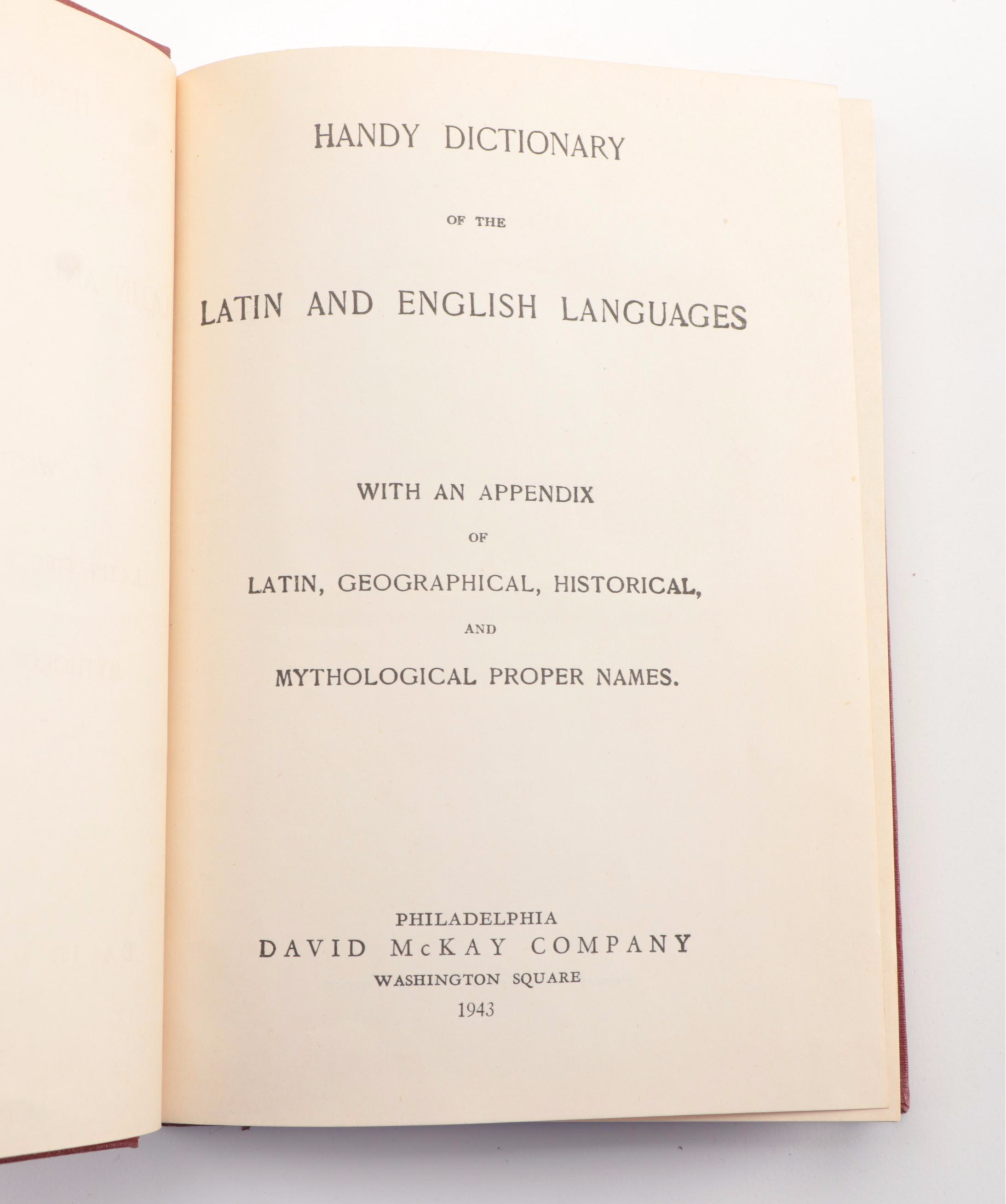 Latin-English and Spanish-English "New Handy Dictionaries," 1942–1943