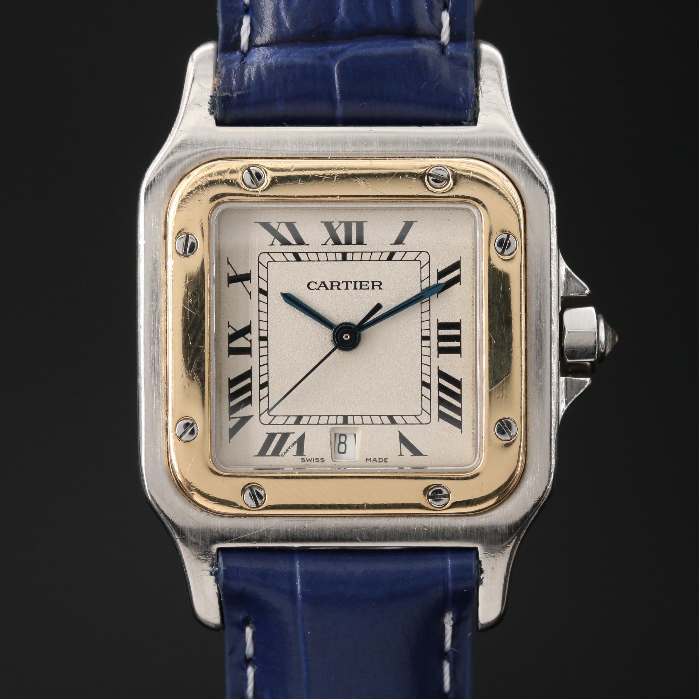 Cartier Santos 18K Gold and Stainless Steel Quartz Watch