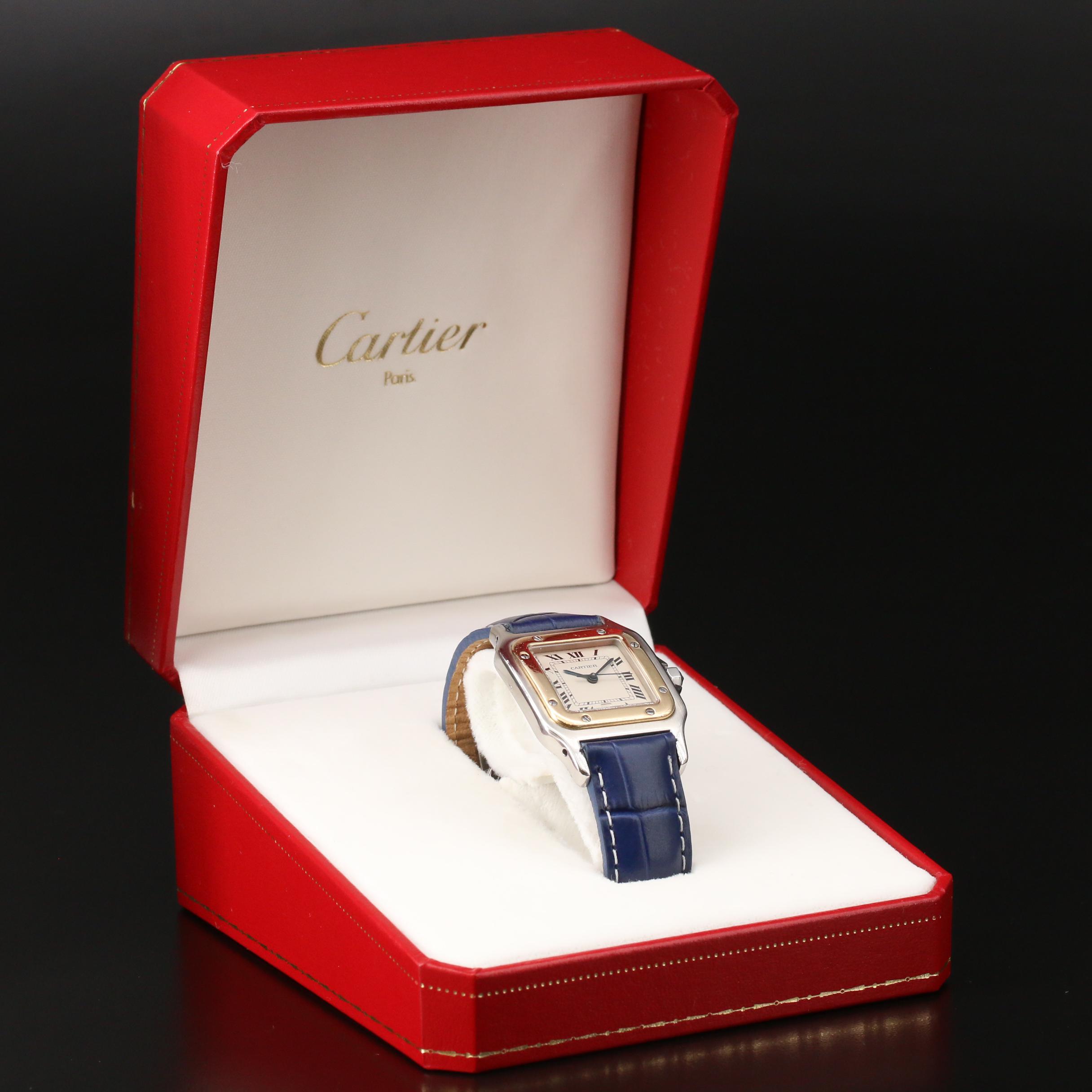Cartier Santos 18K Gold and Stainless Steel Quartz Watch