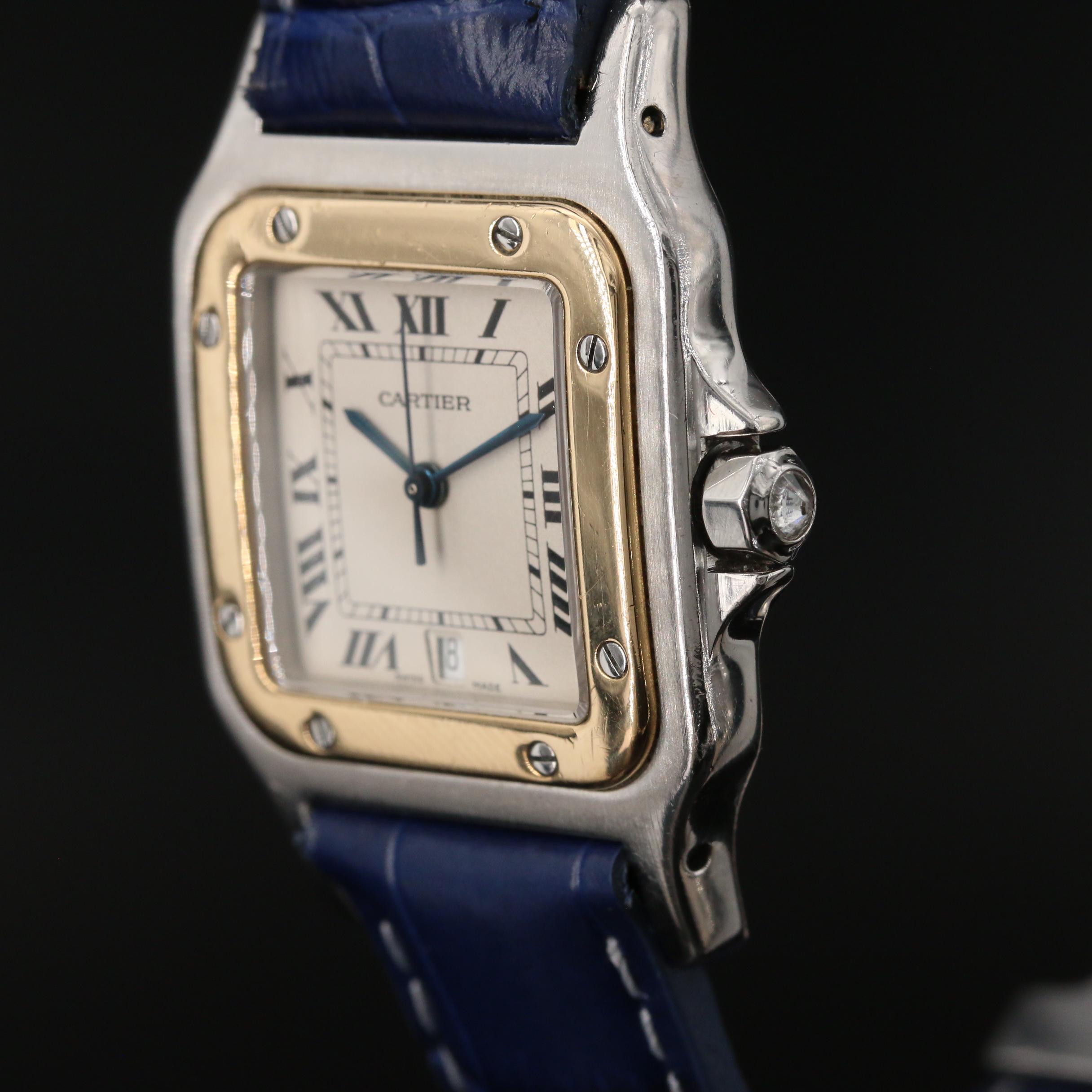 Cartier Santos 18K Gold and Stainless Steel Quartz Watch