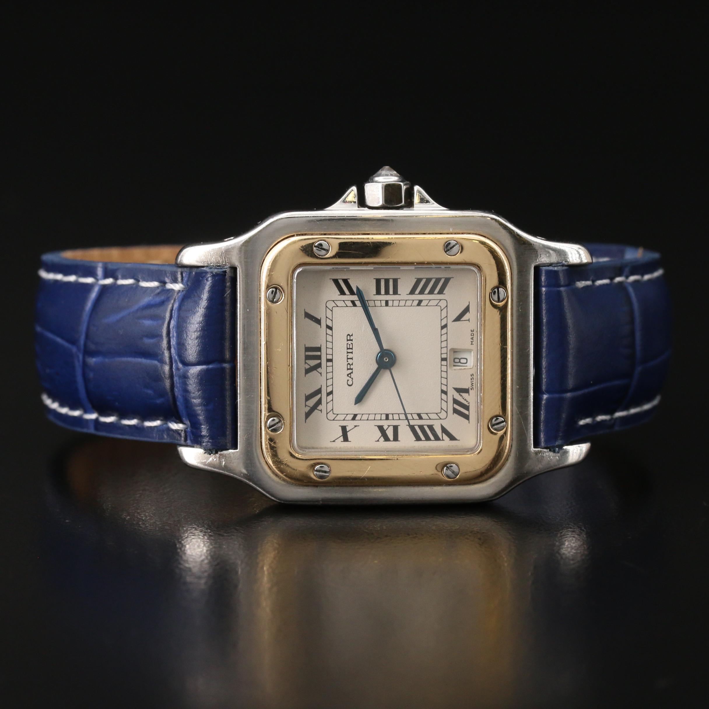Cartier Santos 18K Gold and Stainless Steel Quartz Watch