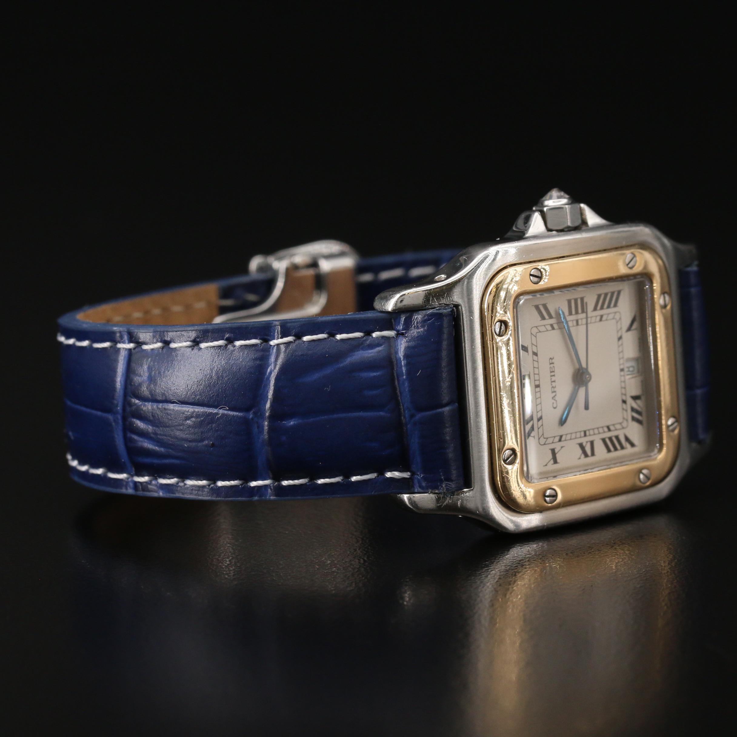 Cartier Santos 18K Gold and Stainless Steel Quartz Watch