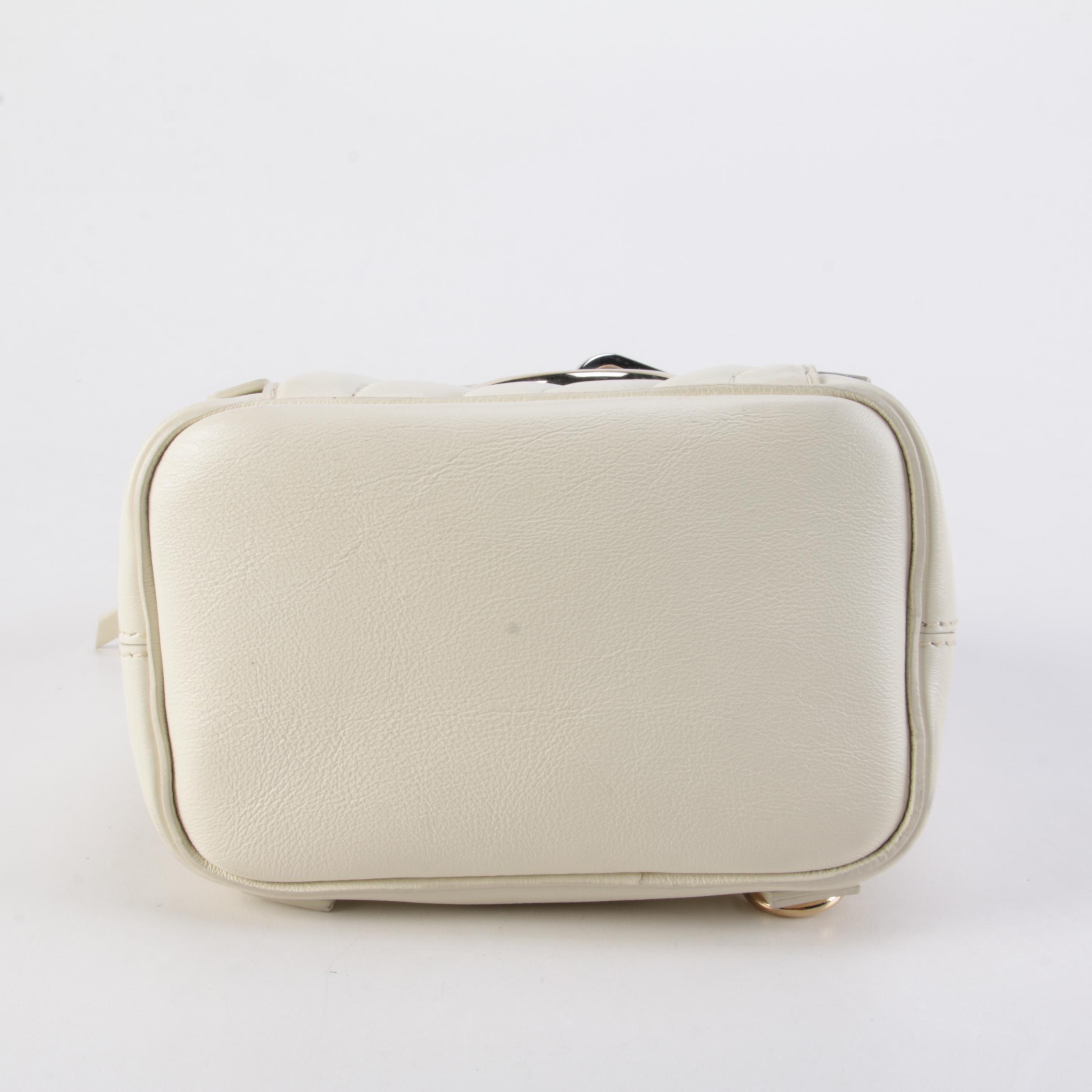 Chloé Faye Mini Backpack Purse in Off-White Quilted Leather
