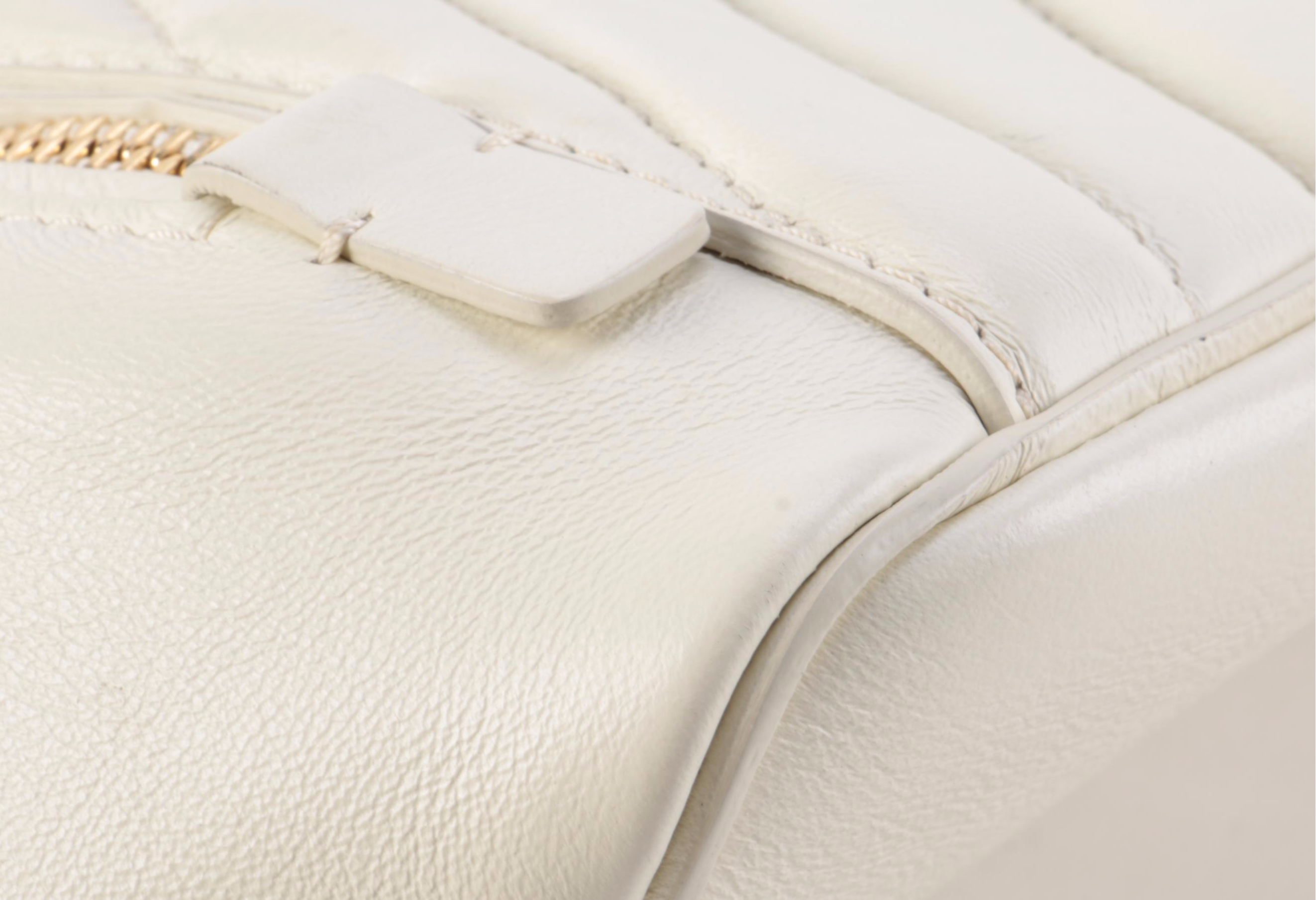 Chloé Faye Mini Backpack Purse in Off-White Quilted Leather