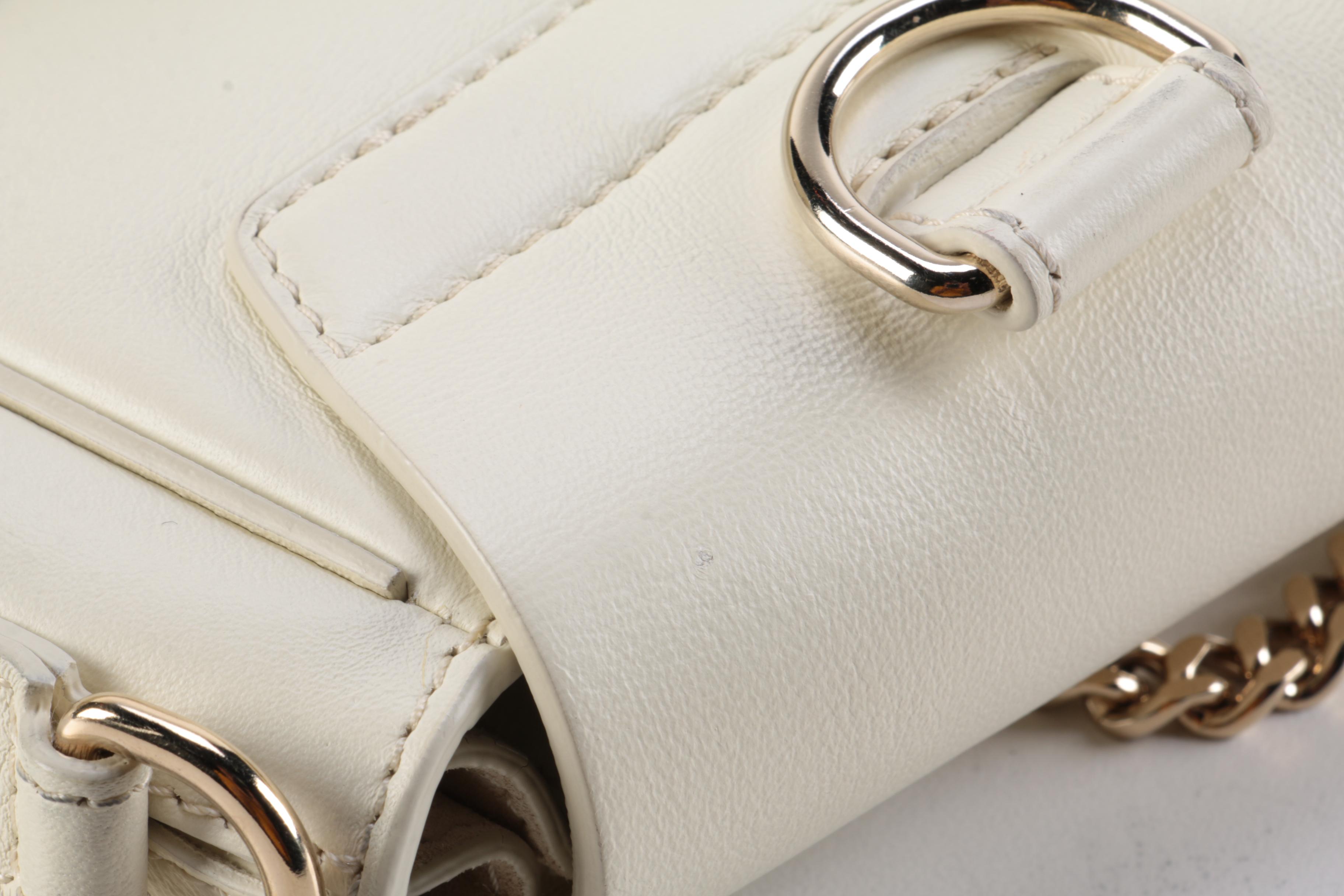 Chloé Faye Mini Backpack Purse in Off-White Quilted Leather