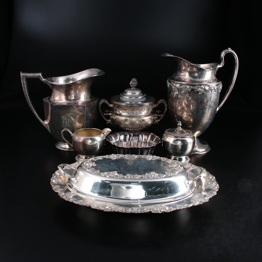 Homan Mfg. Co. Silver Plate Spooner and Other Silver Plate Tableware