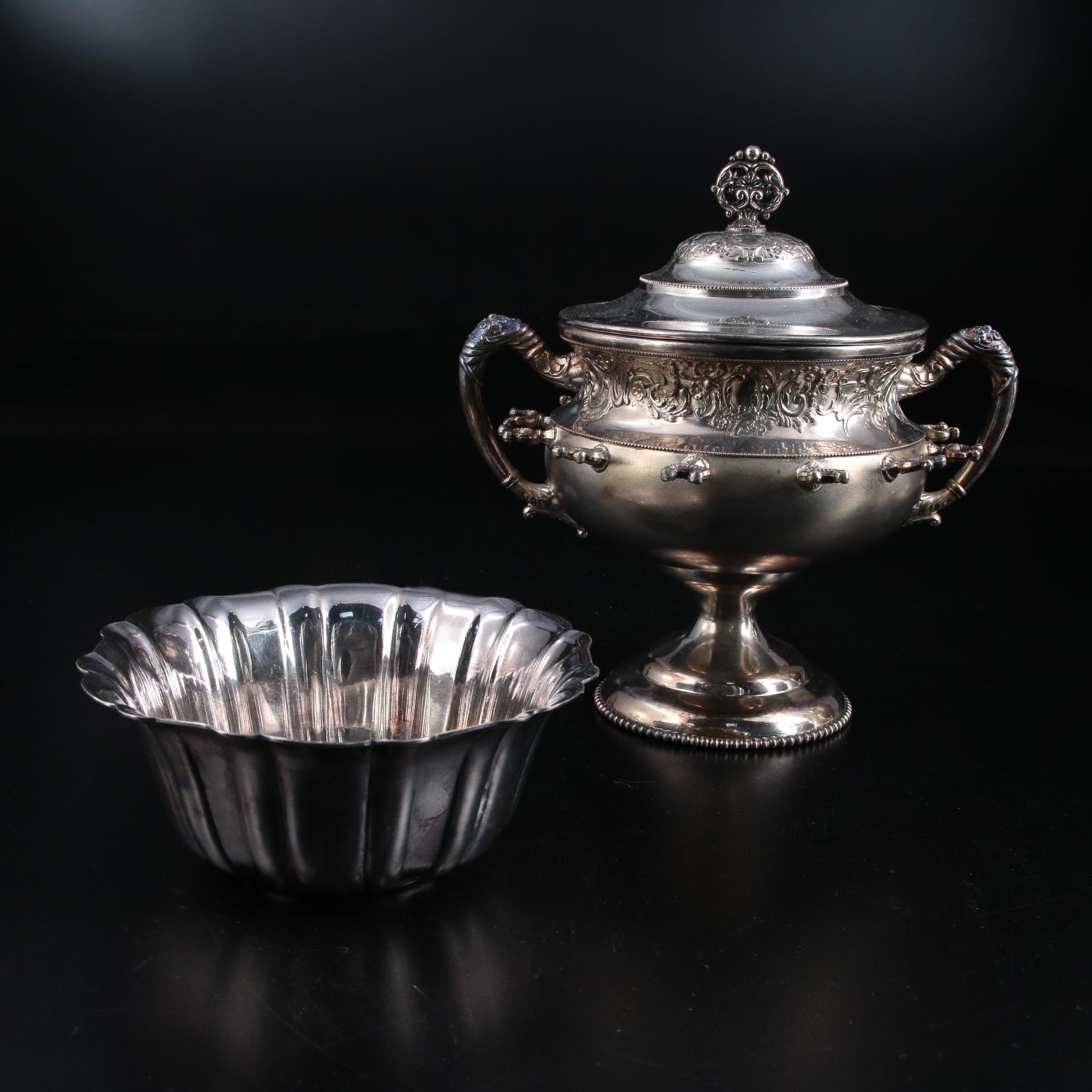 Homan Mfg. Co. Silver Plate Spooner and Other Silver Plate Tableware