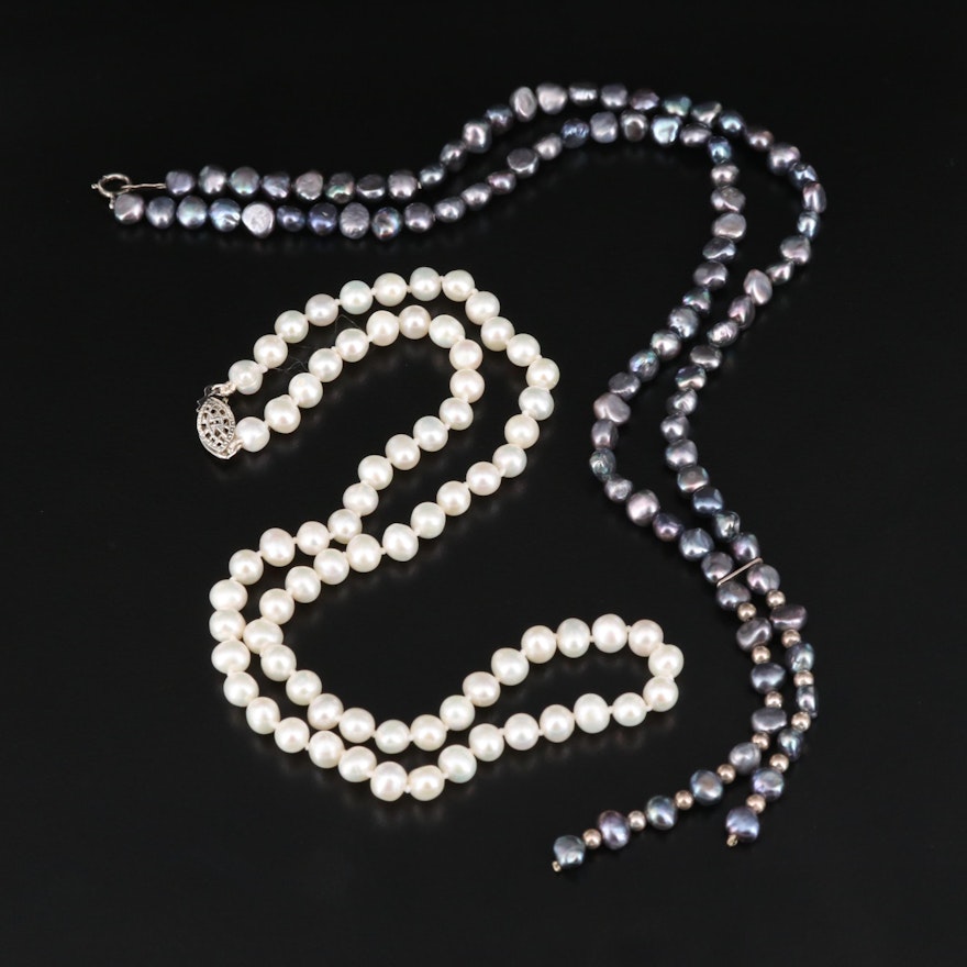 Sterling Silver Pearl Necklaces