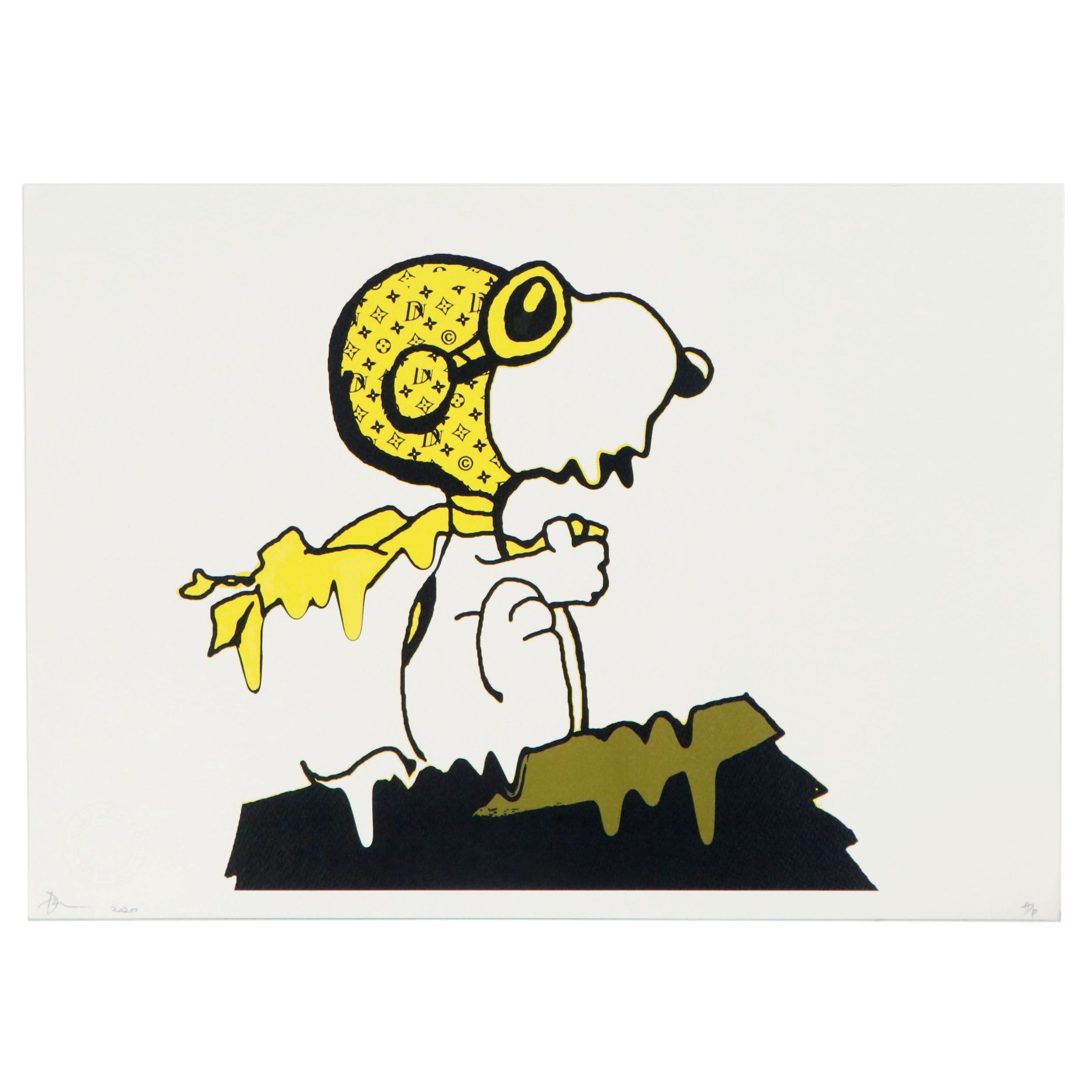 Death NYC Giclée of Snoopy with Louis Vuitton Aviator Cap