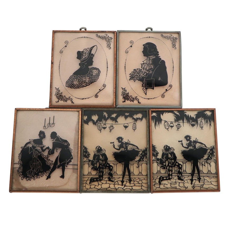 Victorian Style Silhouette Scenes and Portraits