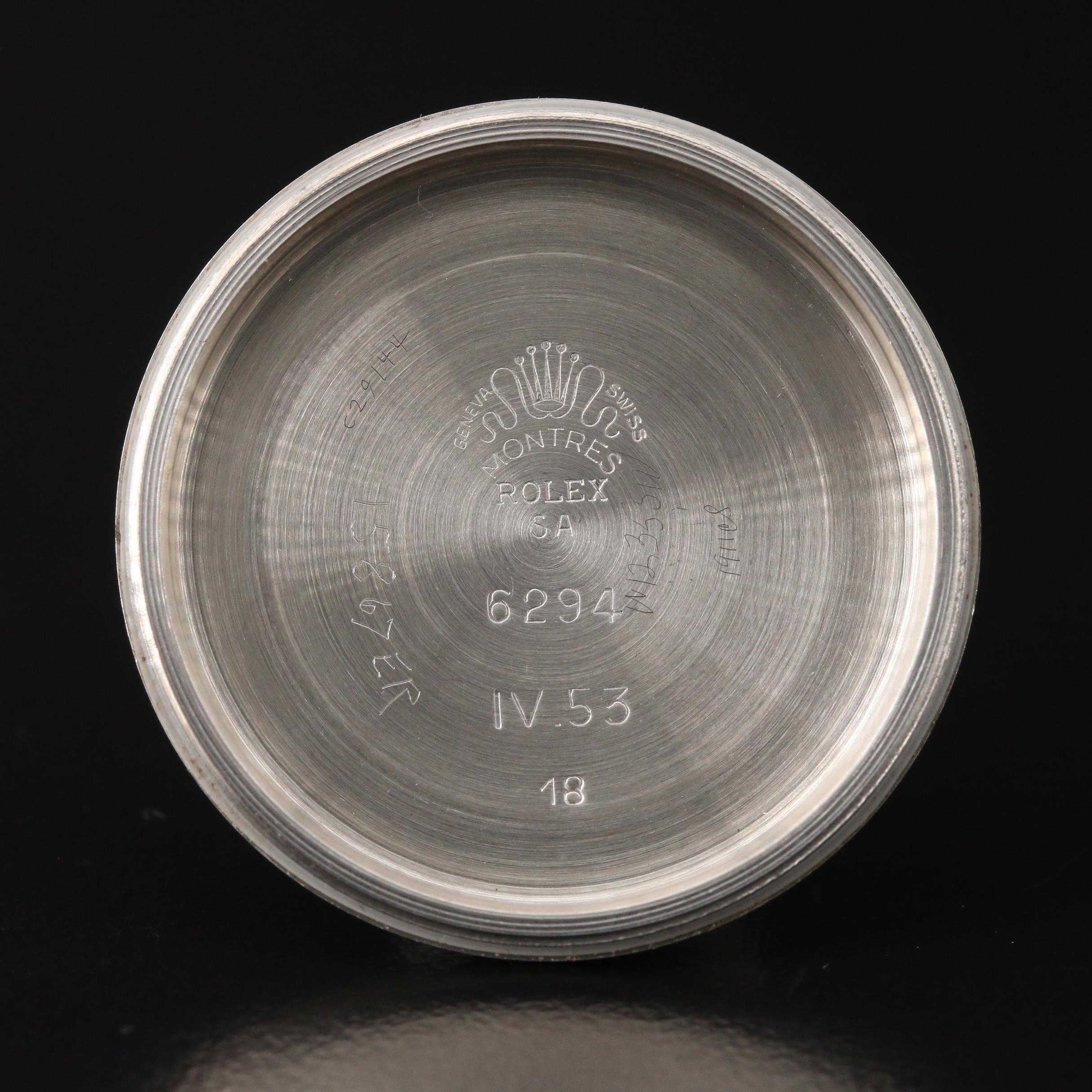 1953 Rolex Oysterdate Honeycomb Dial Stainless Steel Stem Wind Watch