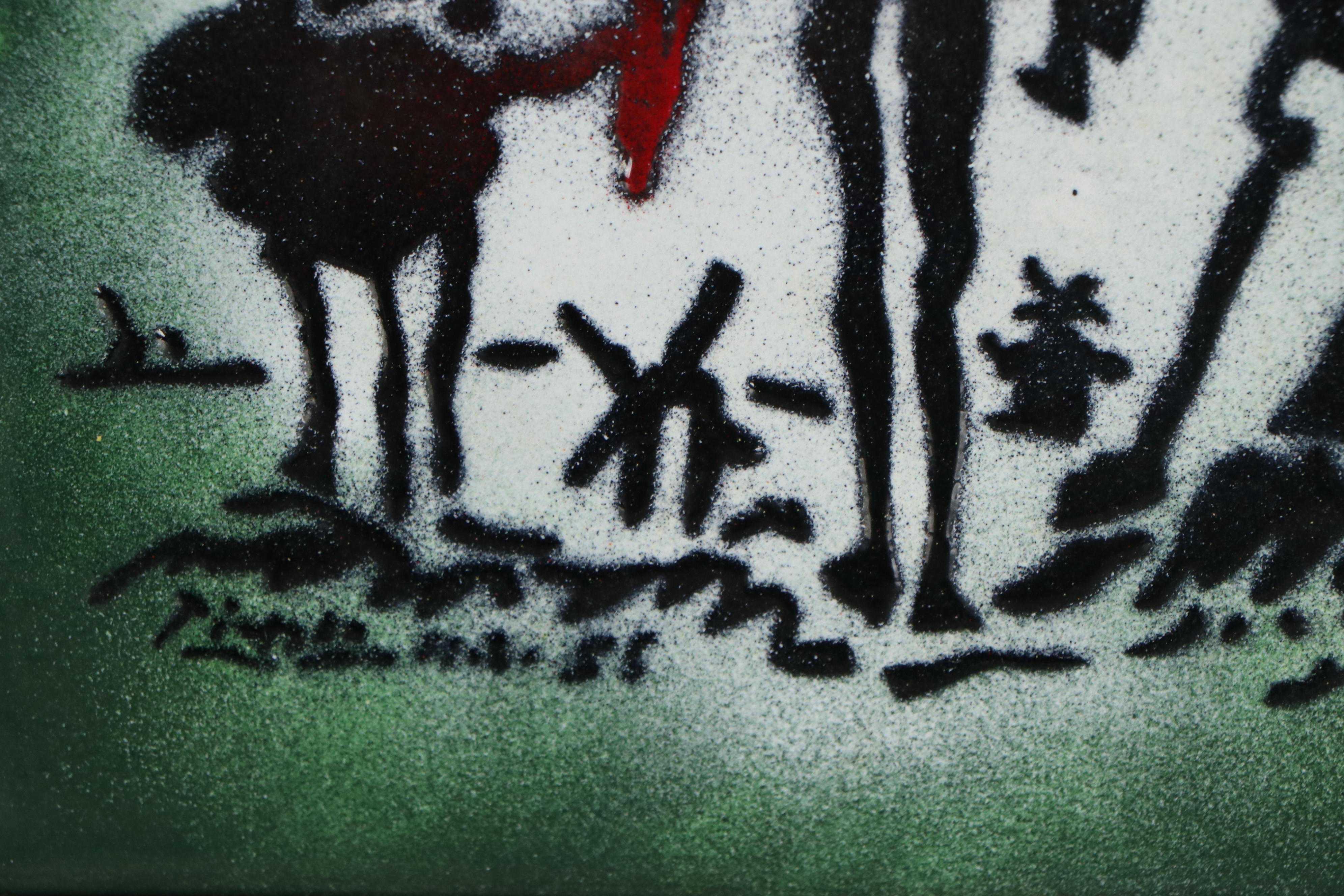 Enamel Painting after Pablo Picasso "Don Quixote," Late 20th Century
