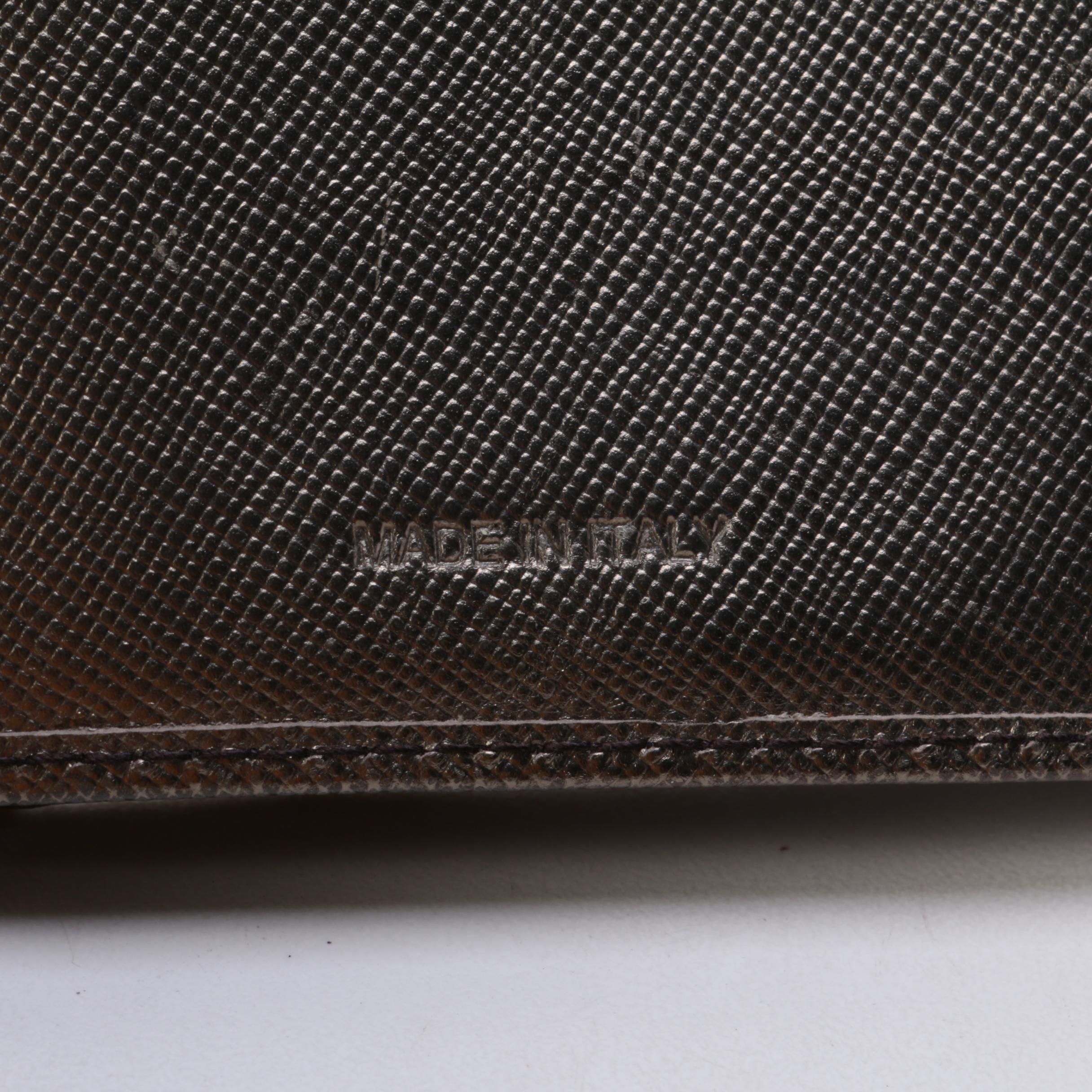 Prada Compact Wallet in Metallic Gold Saffiano Leather