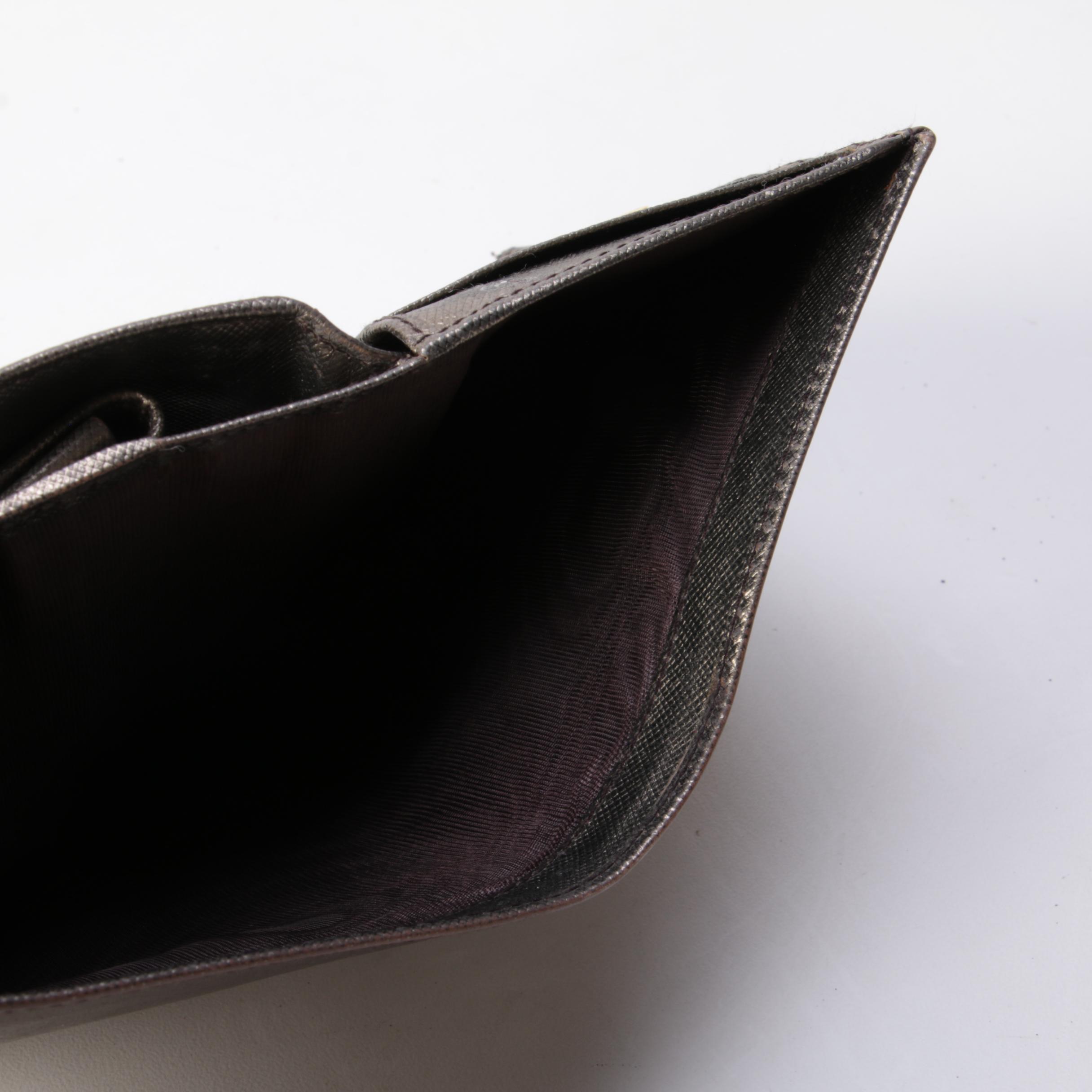 Prada Compact Wallet in Metallic Gold Saffiano Leather