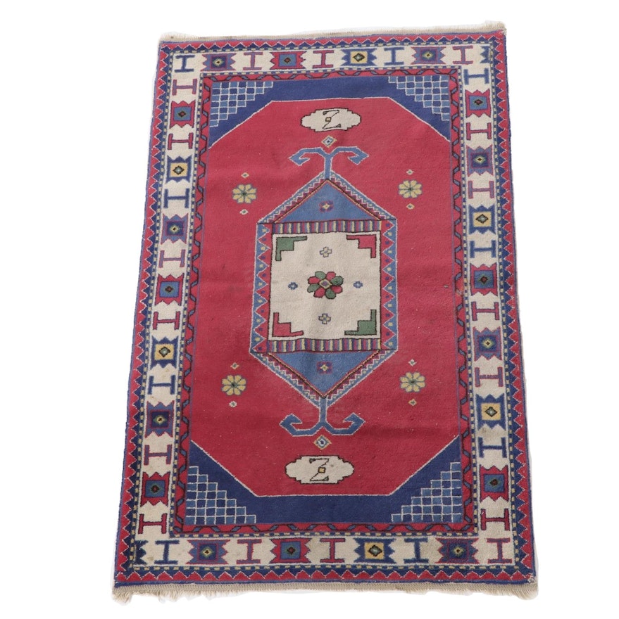 2'10 x 4'11 Hand-Knotted Turkish Konya Wool Area Rug