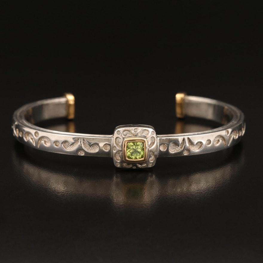 Sterling Peridot Cuff with 18K Accents