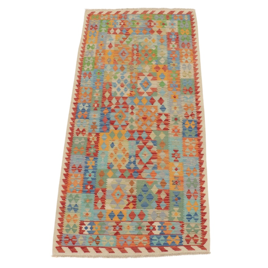 3'3 x 6'9 Handwoven Afghan Village Kilim Area Rug