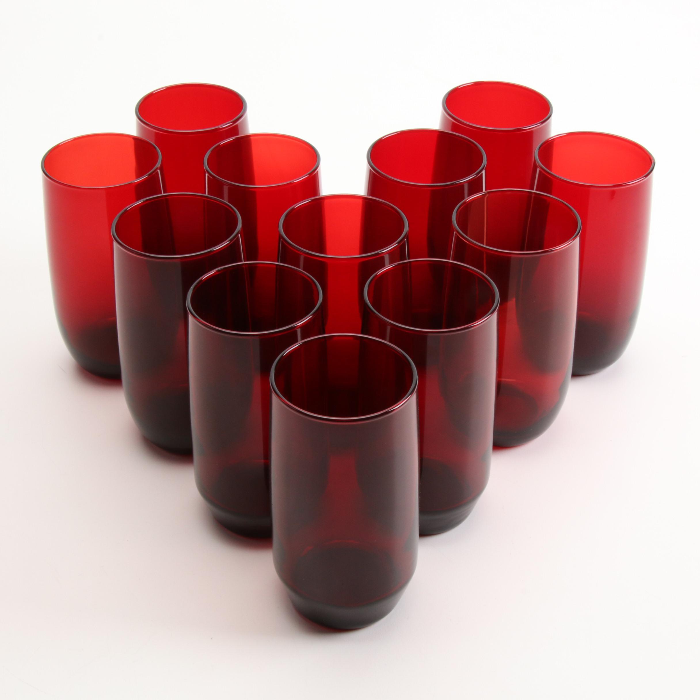 Anchor Hocking "Royal Ruby" and Other Red Glass Tumblers