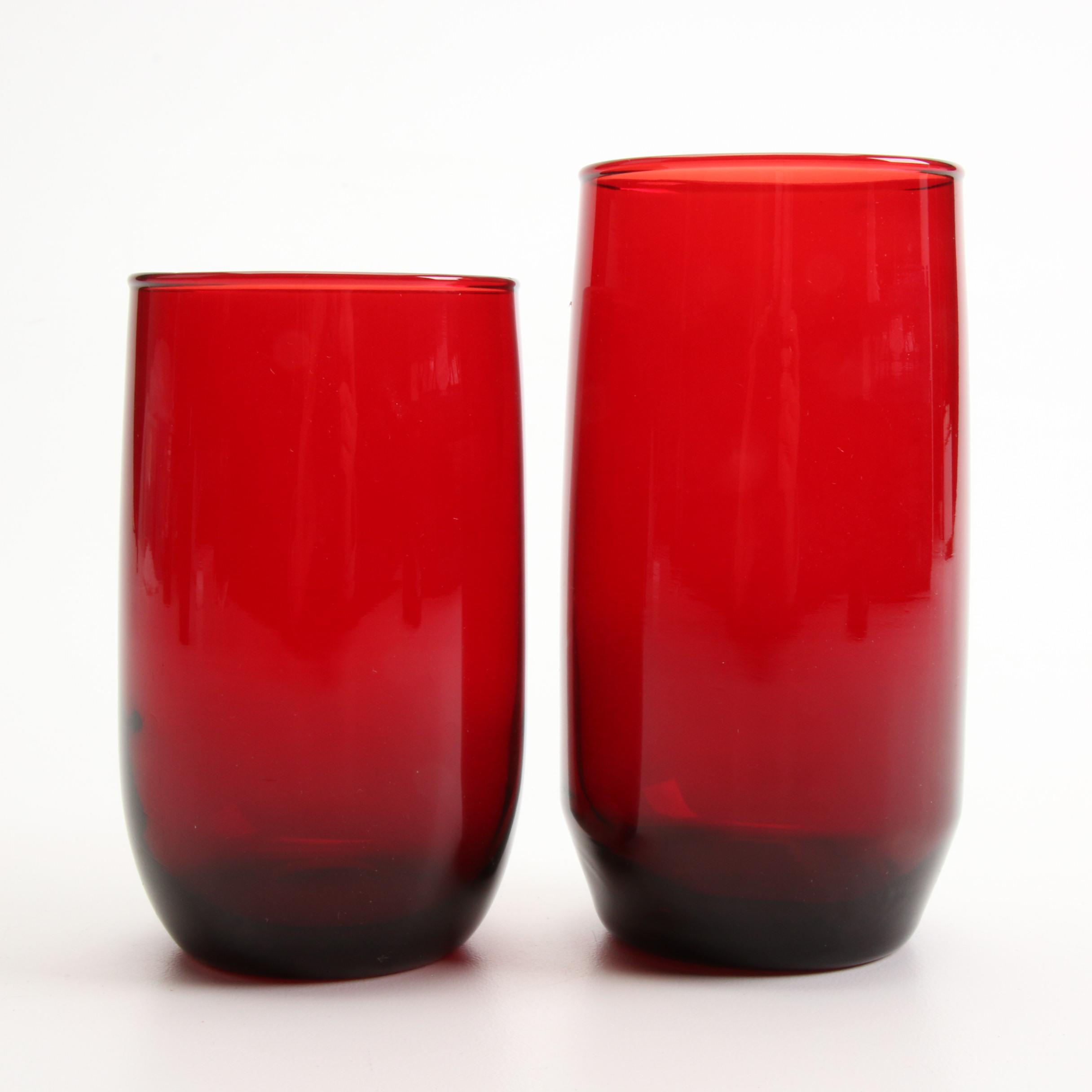 Anchor Hocking "Royal Ruby" and Other Red Glass Tumblers