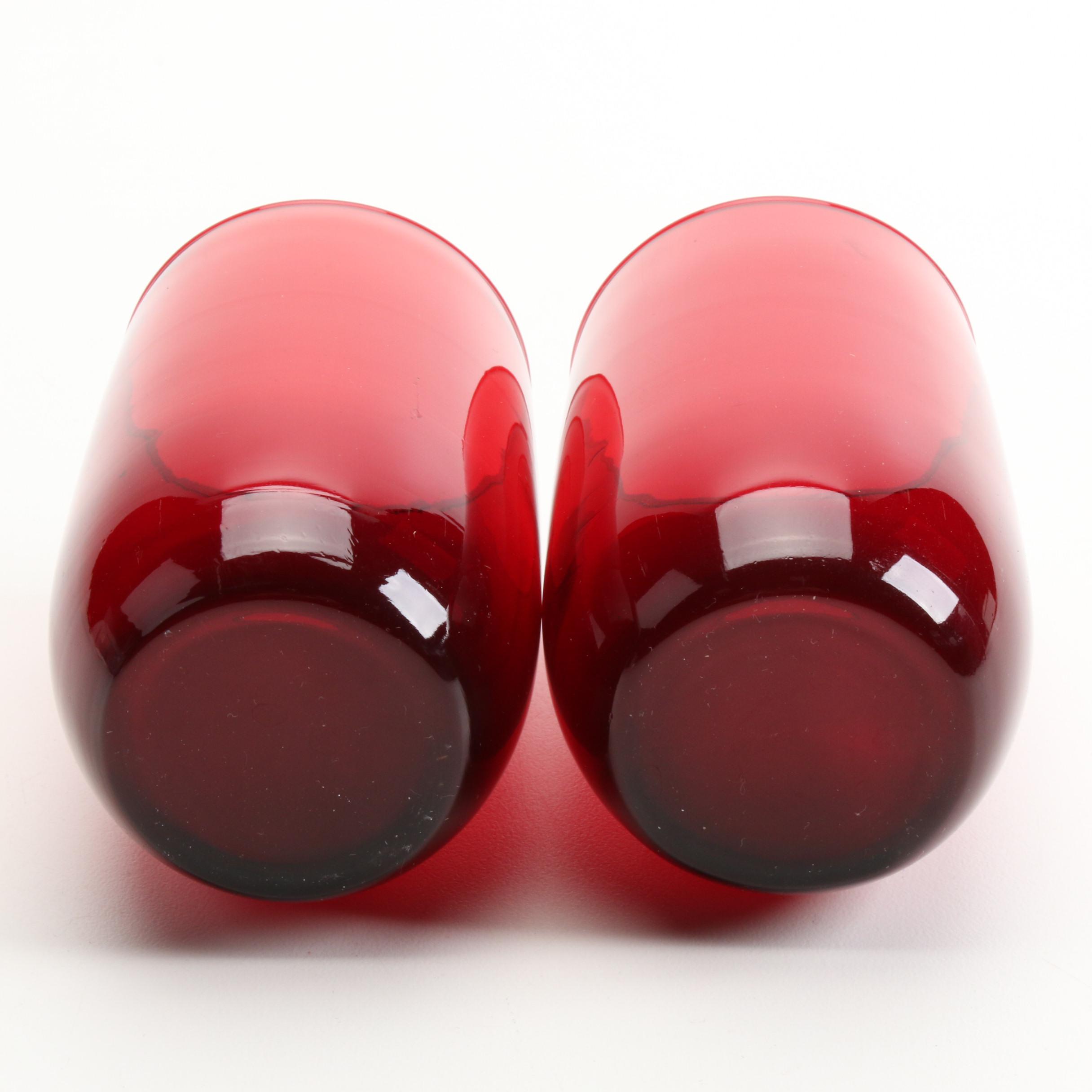 Anchor Hocking "Royal Ruby" and Other Red Glass Tumblers