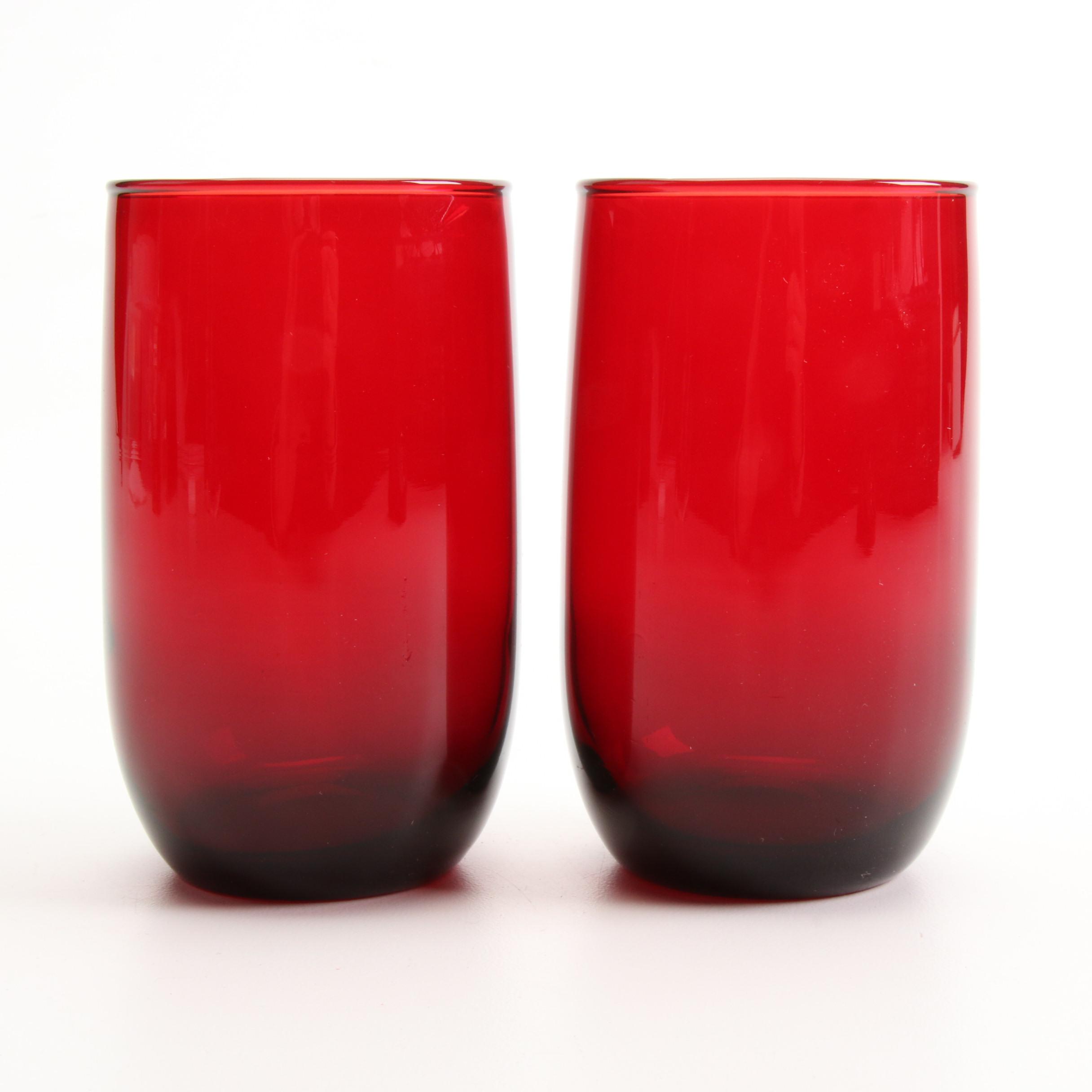 Anchor Hocking "Royal Ruby" and Other Red Glass Tumblers