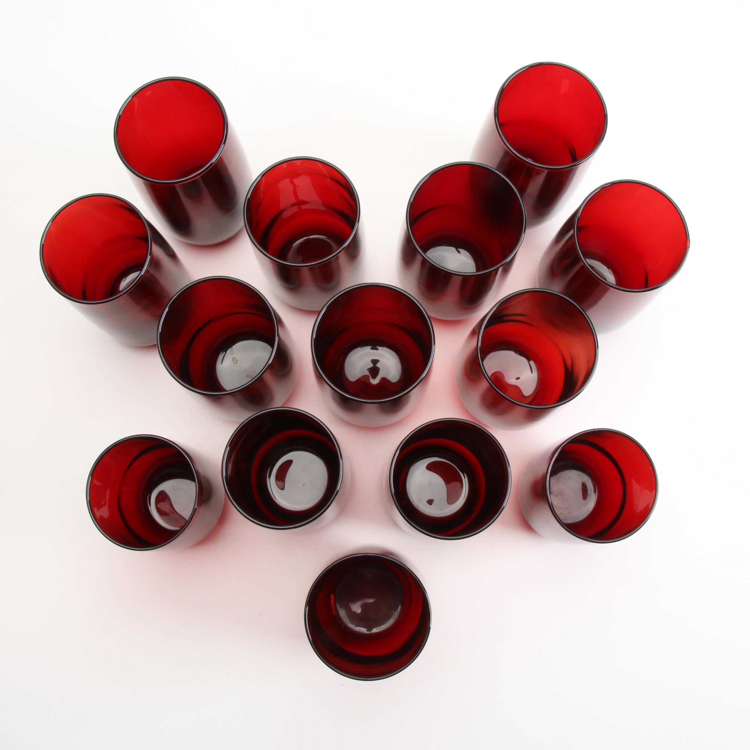 Anchor Hocking "Royal Ruby" and Other Red Glass Tumblers