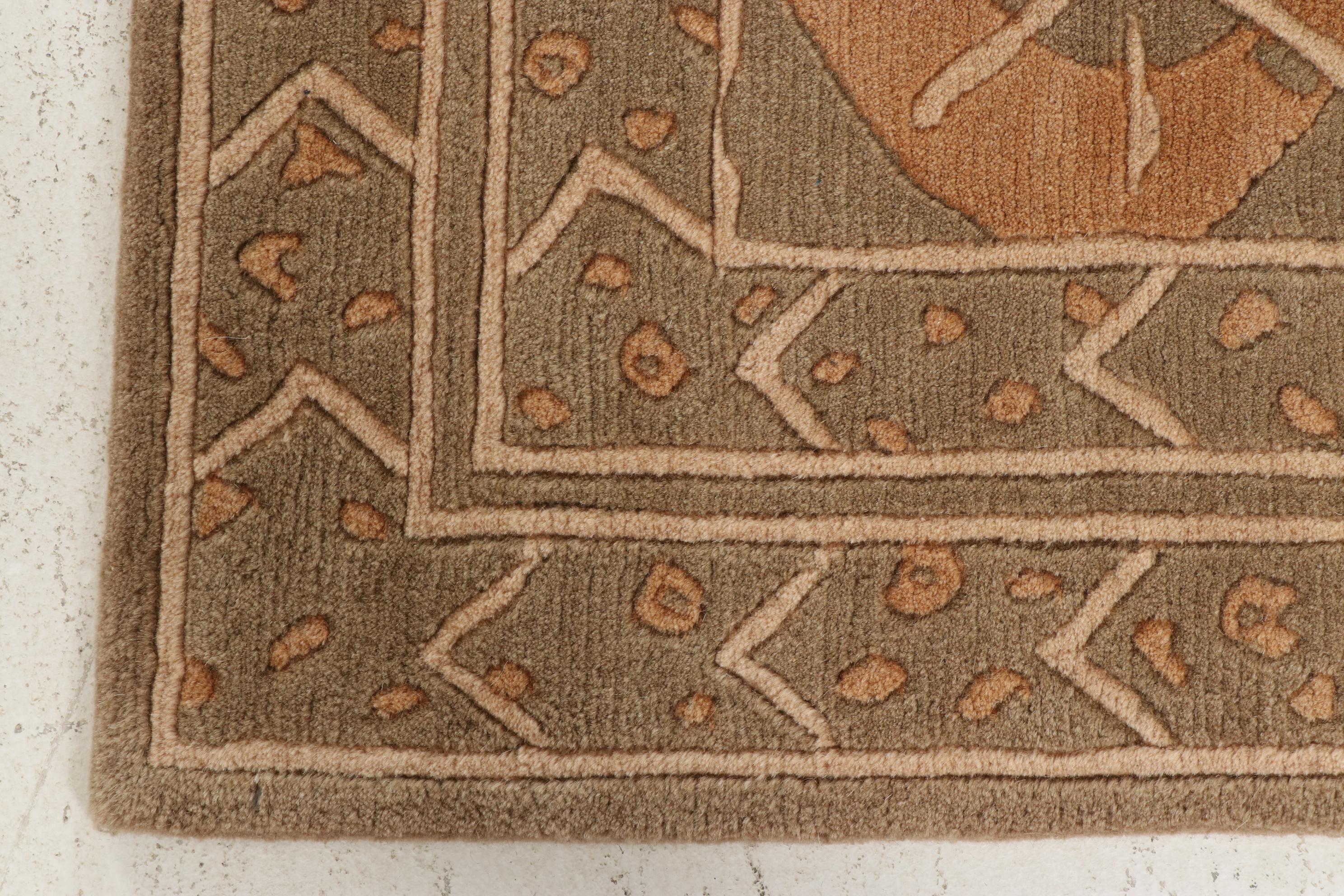 1'6 x 2' Hand-Knotted Tibetan Carpet Sample Accent Rugs