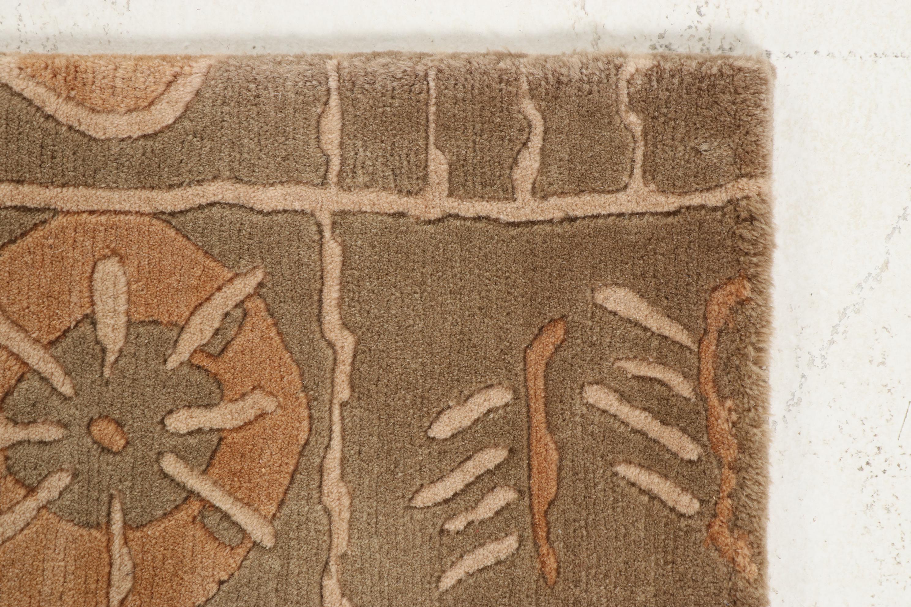 1'6 x 2' Hand-Knotted Tibetan Carpet Sample Accent Rugs