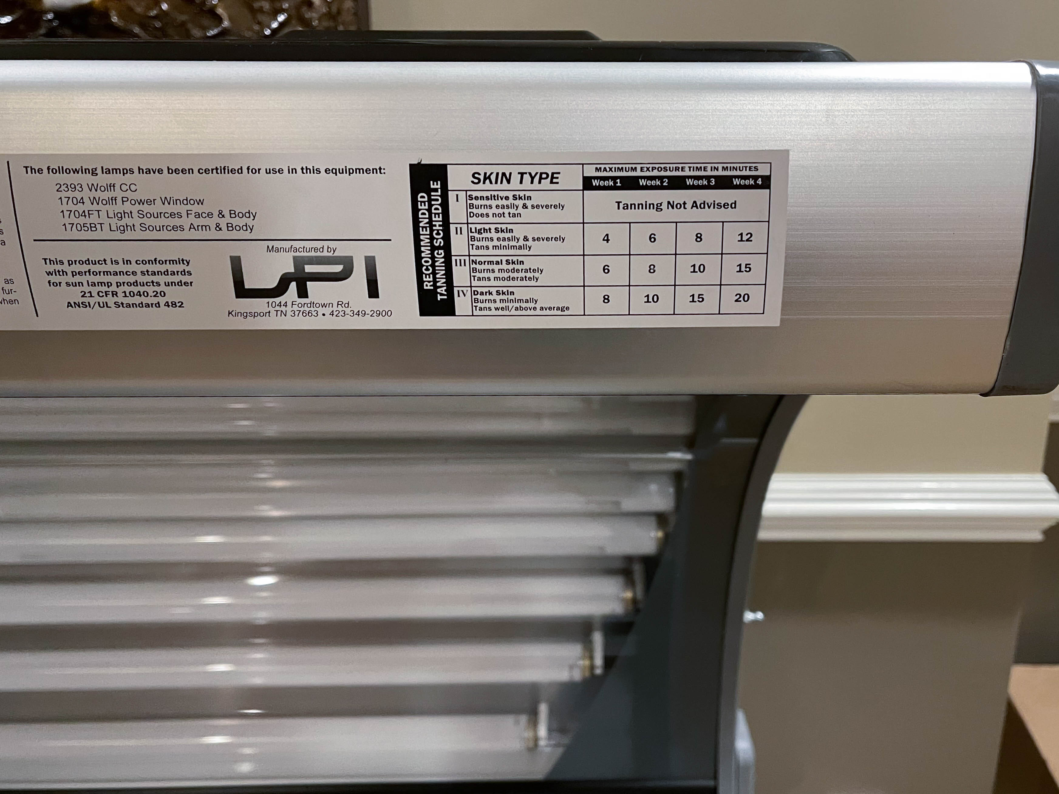 Wolff System Solar Storm 245 Tanning Bed