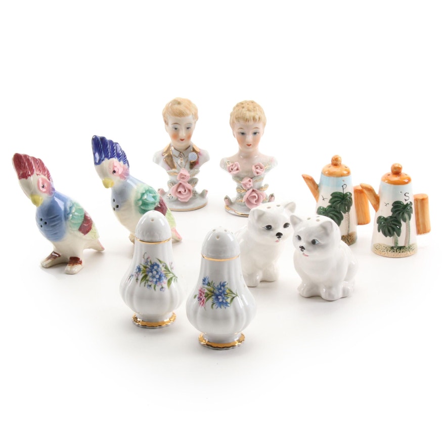 Paragon and Other Bone China and Ceramic Salt and Pepper Shakers, Mid-20th C.