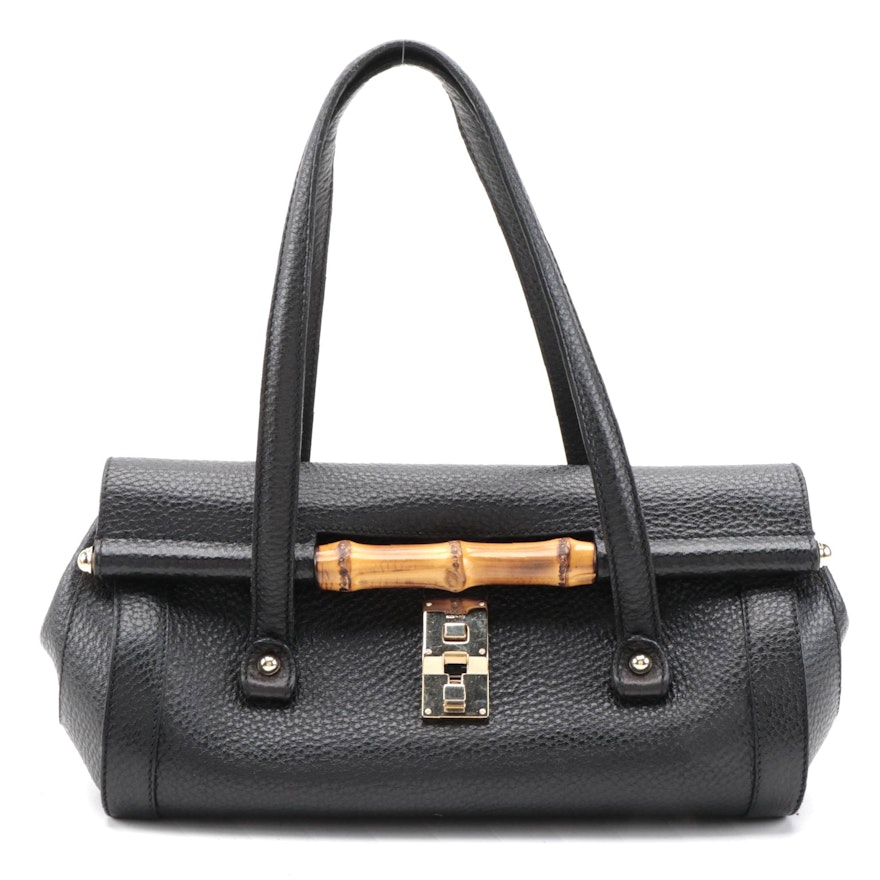 Gucci Bamboo Bullet Bag in Black Leather