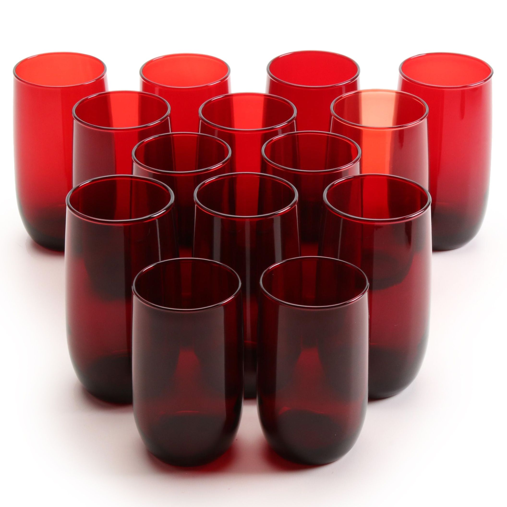 Anchor Hocking "Royal Ruby" and Other Red Glass Tumblers