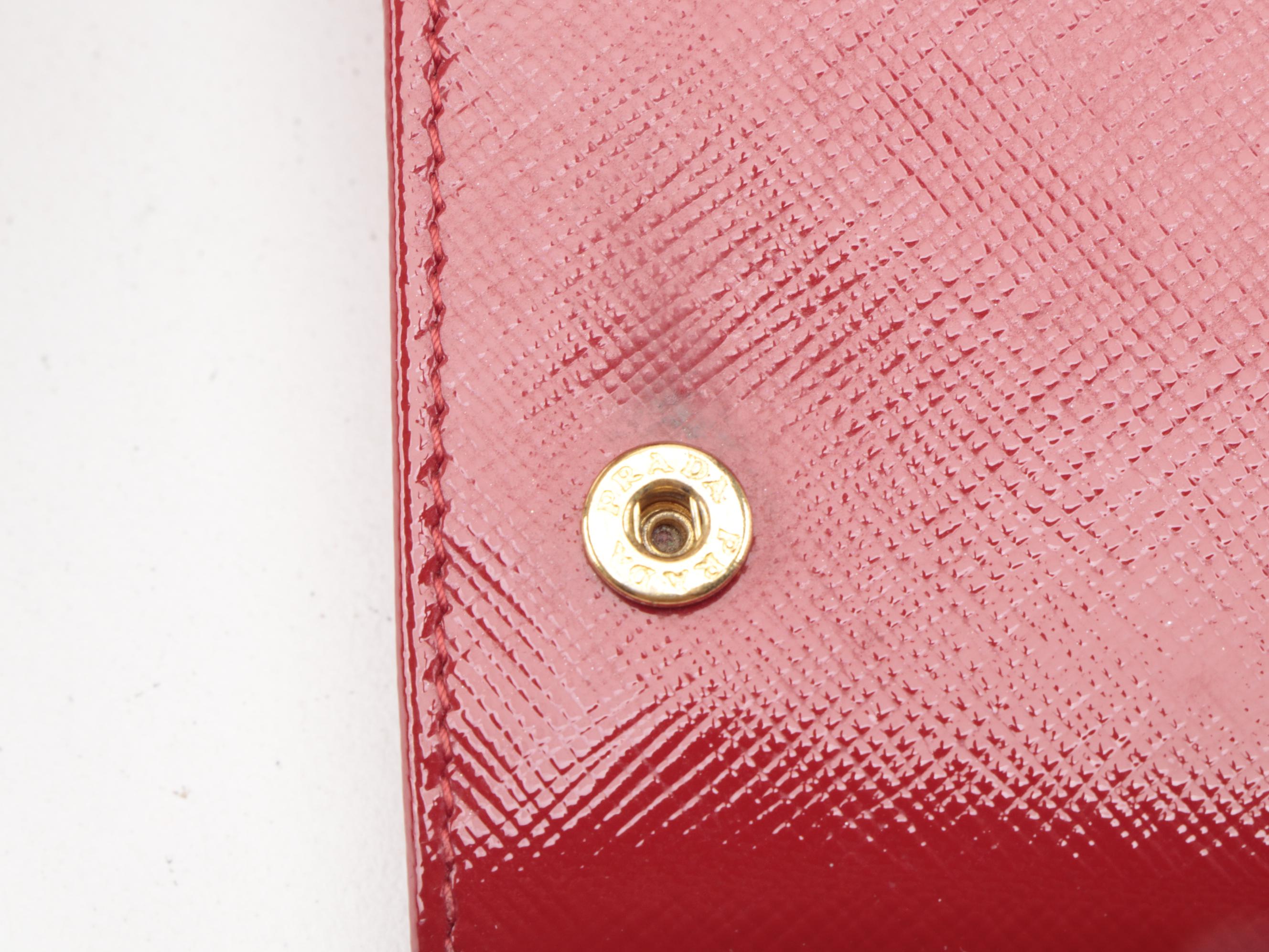 Prada Peonia Saffiano Leather Continental Bow Wallet