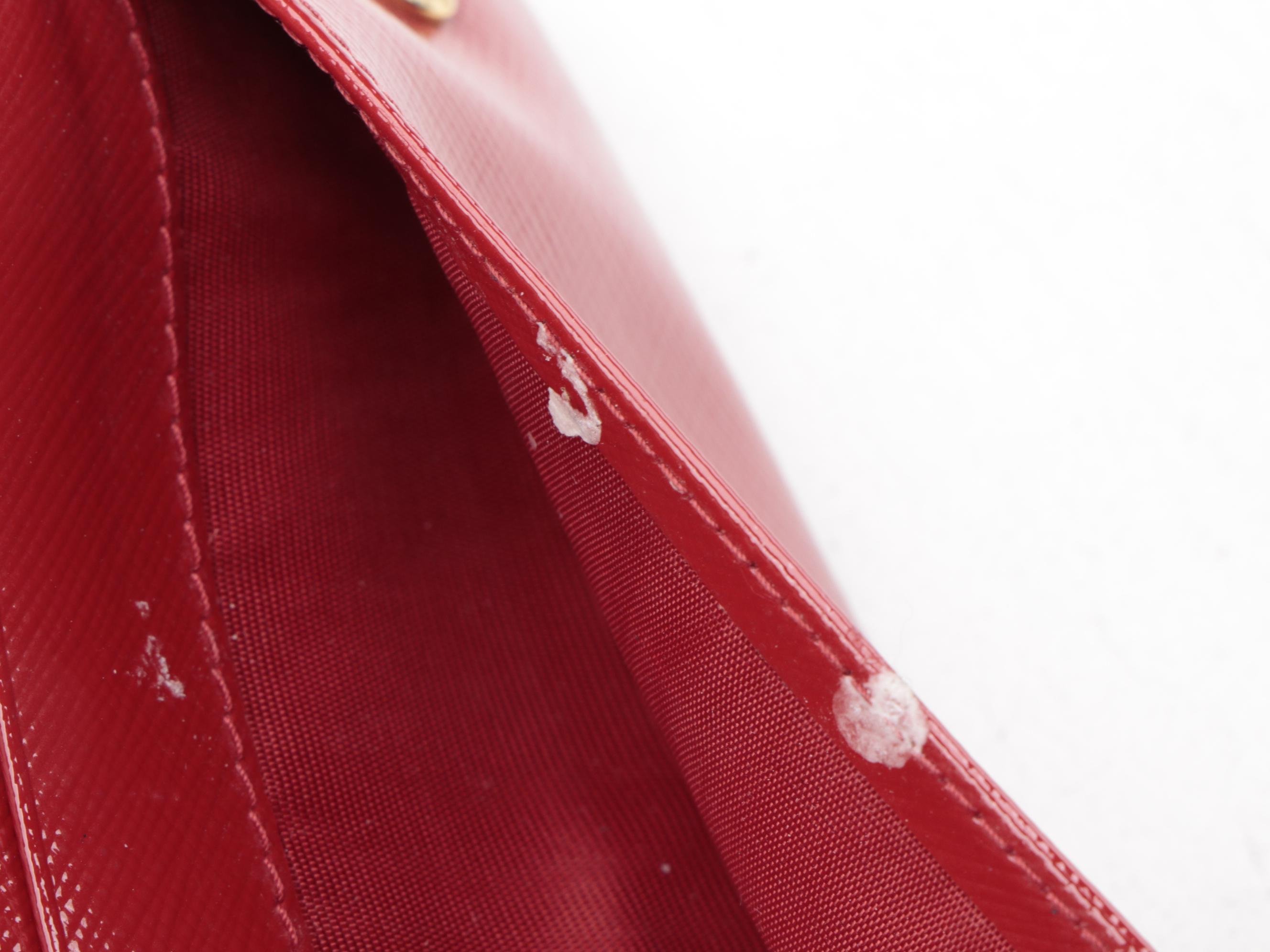 Prada Peonia Saffiano Leather Continental Bow Wallet