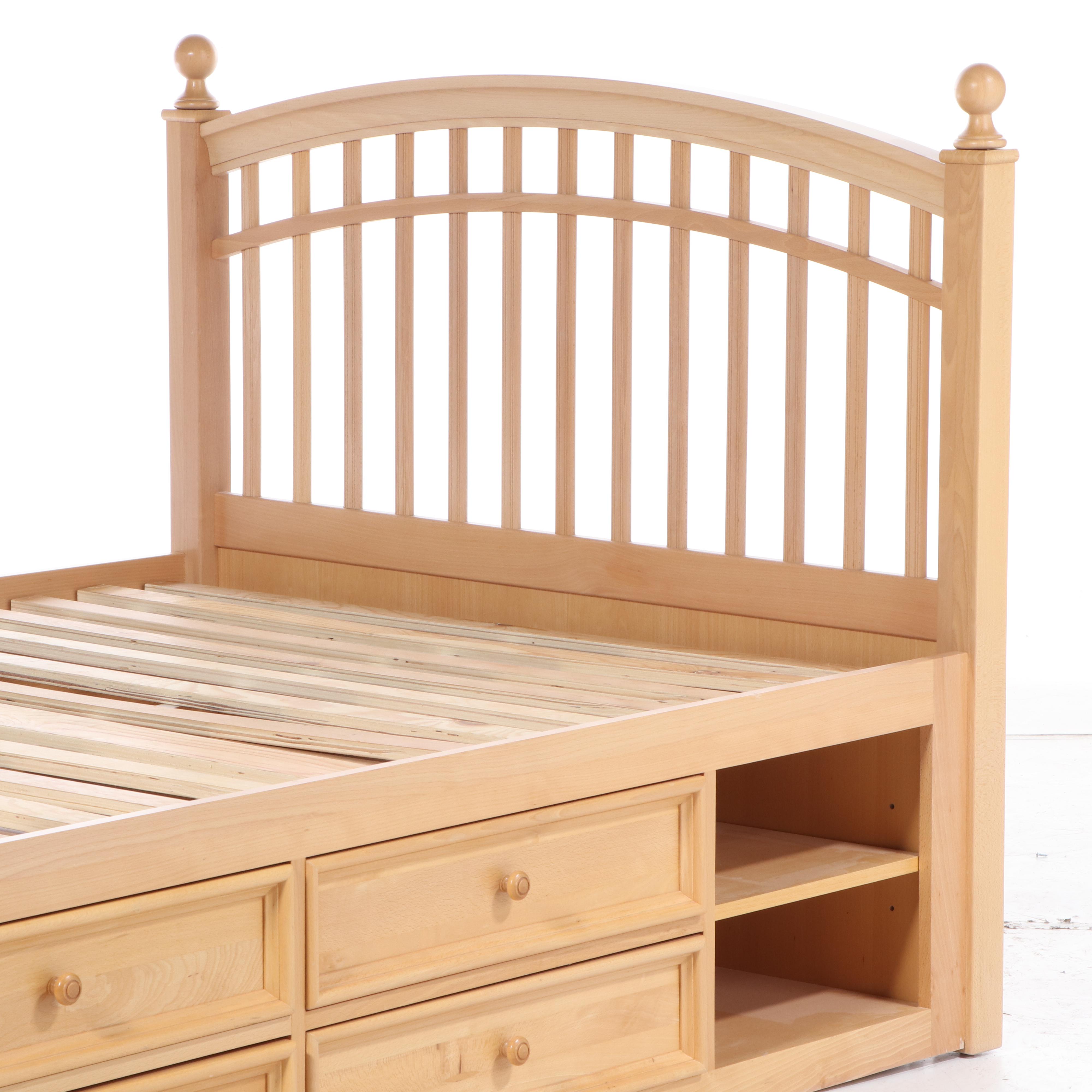 Stanley Furniture "Young America" Beech Full Size Bed Frame with Storage