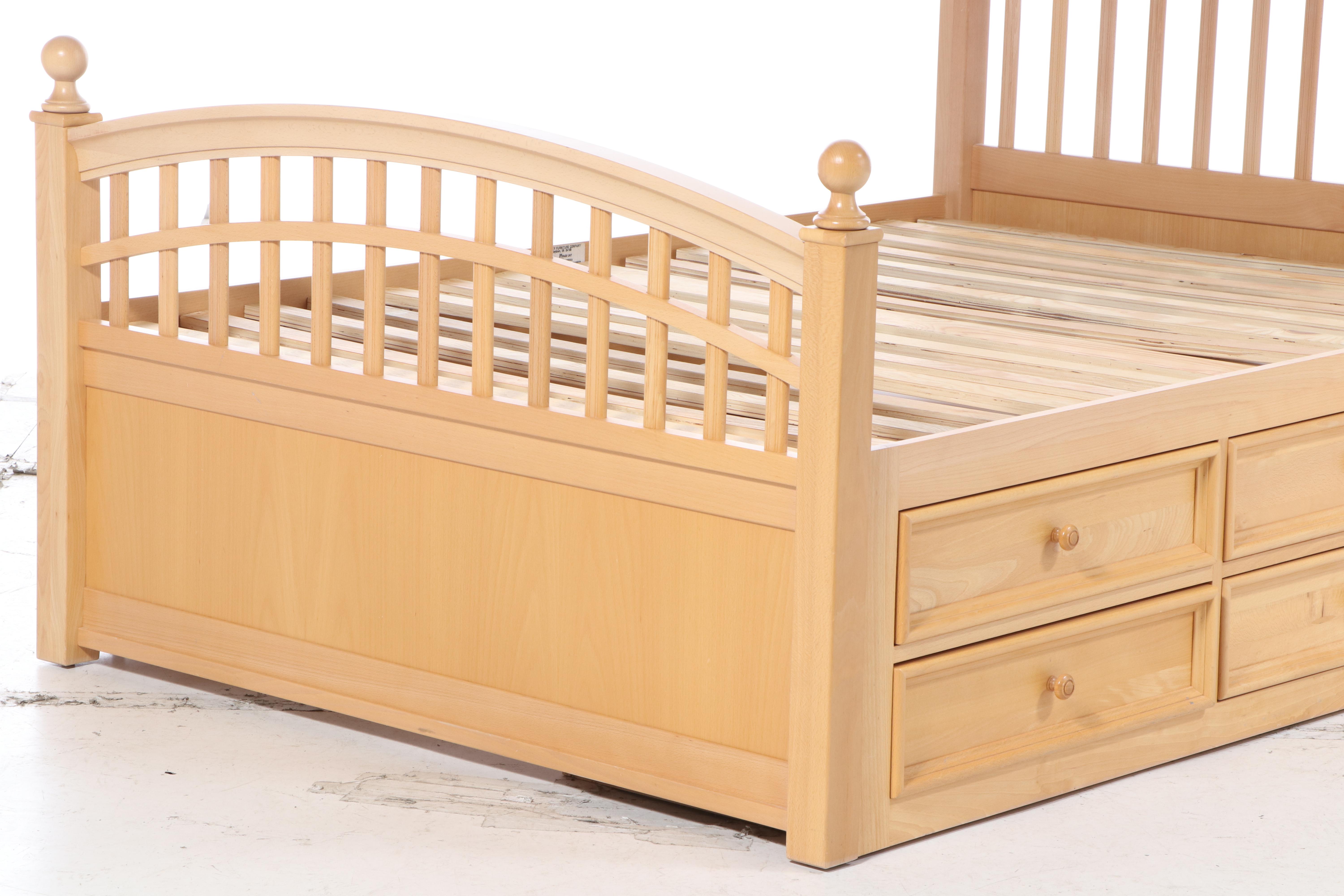 Stanley Furniture "Young America" Beech Full Size Bed Frame with Storage