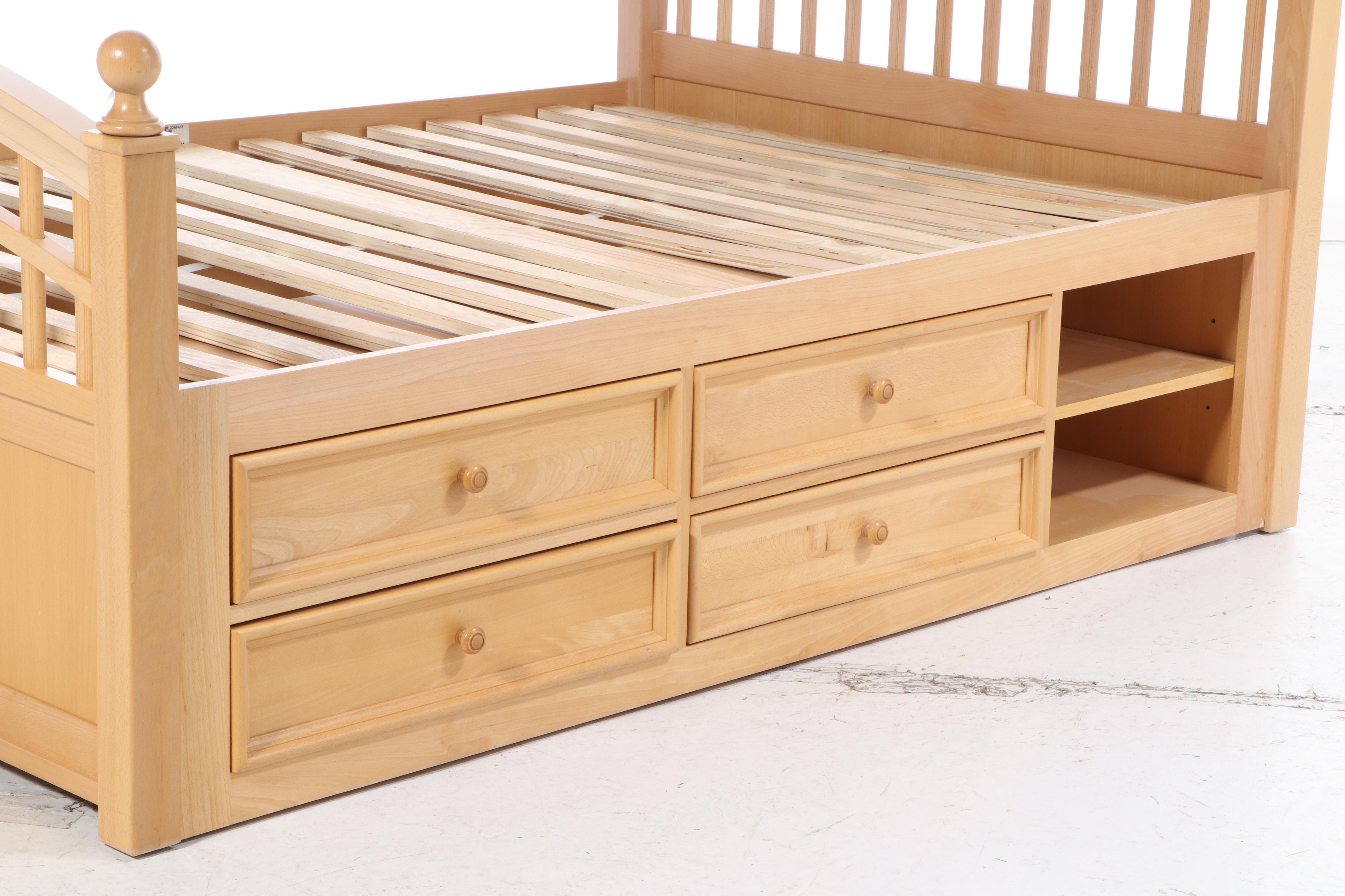 Stanley Furniture "Young America" Beech Full Size Bed Frame with Storage