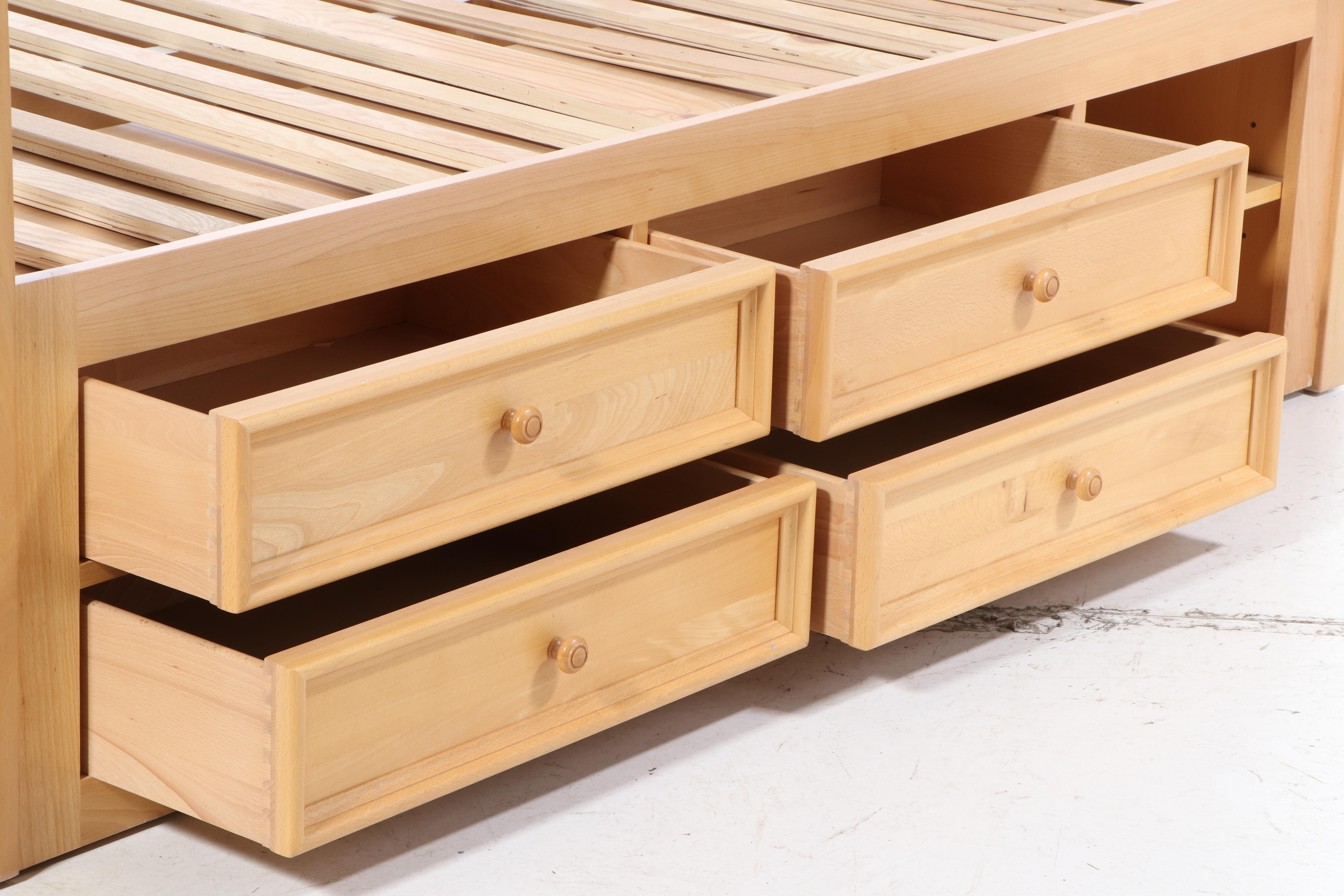 Stanley Furniture "Young America" Beech Full Size Bed Frame with Storage