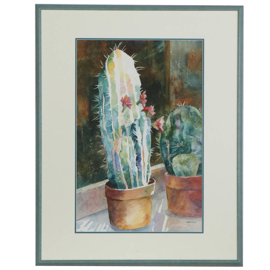 Betty Neubauer Still Life Watercolor Painting of Cacti