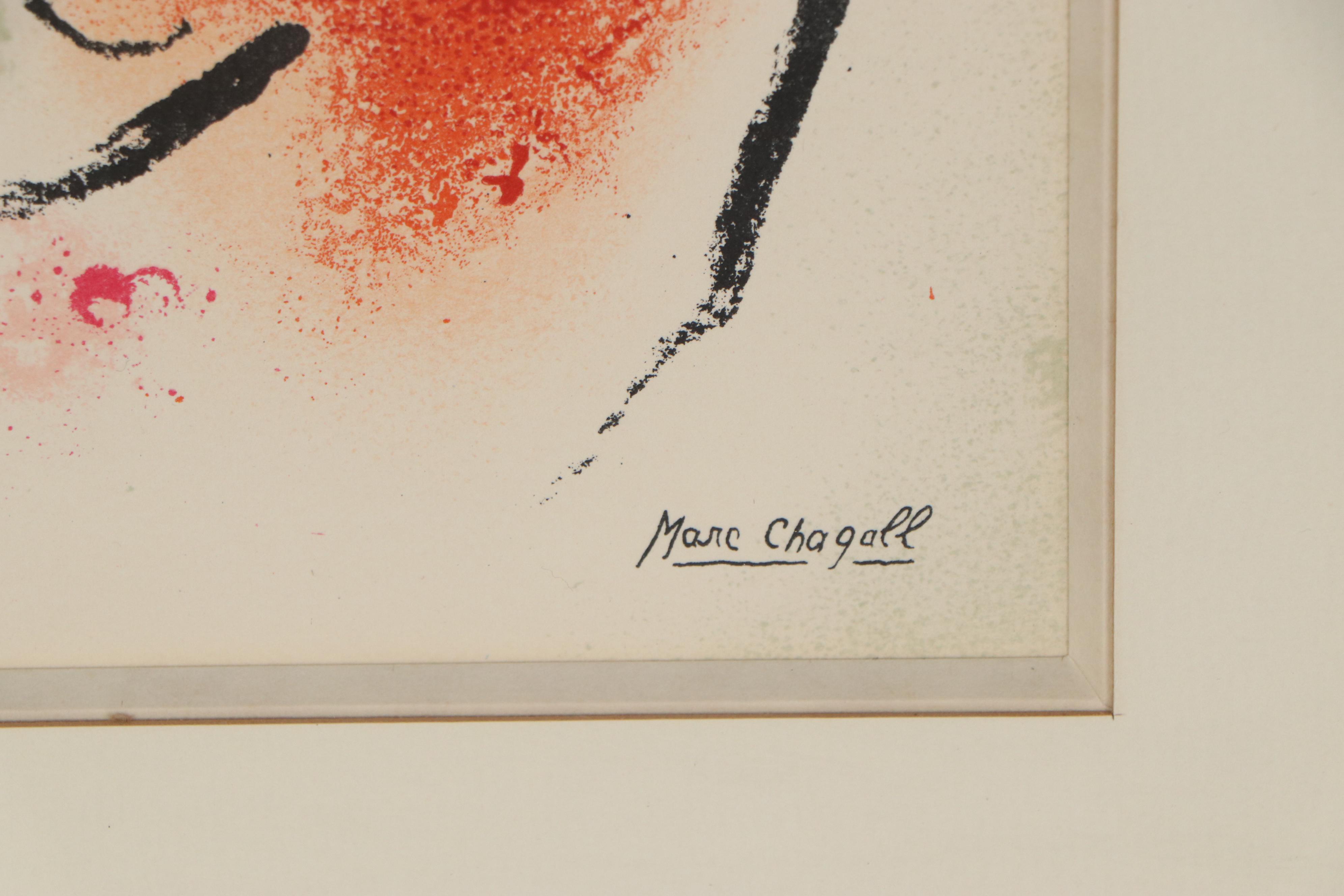 Marc Chagall Color Lithograph "Carte de Voeux Amié Maeght," 1960