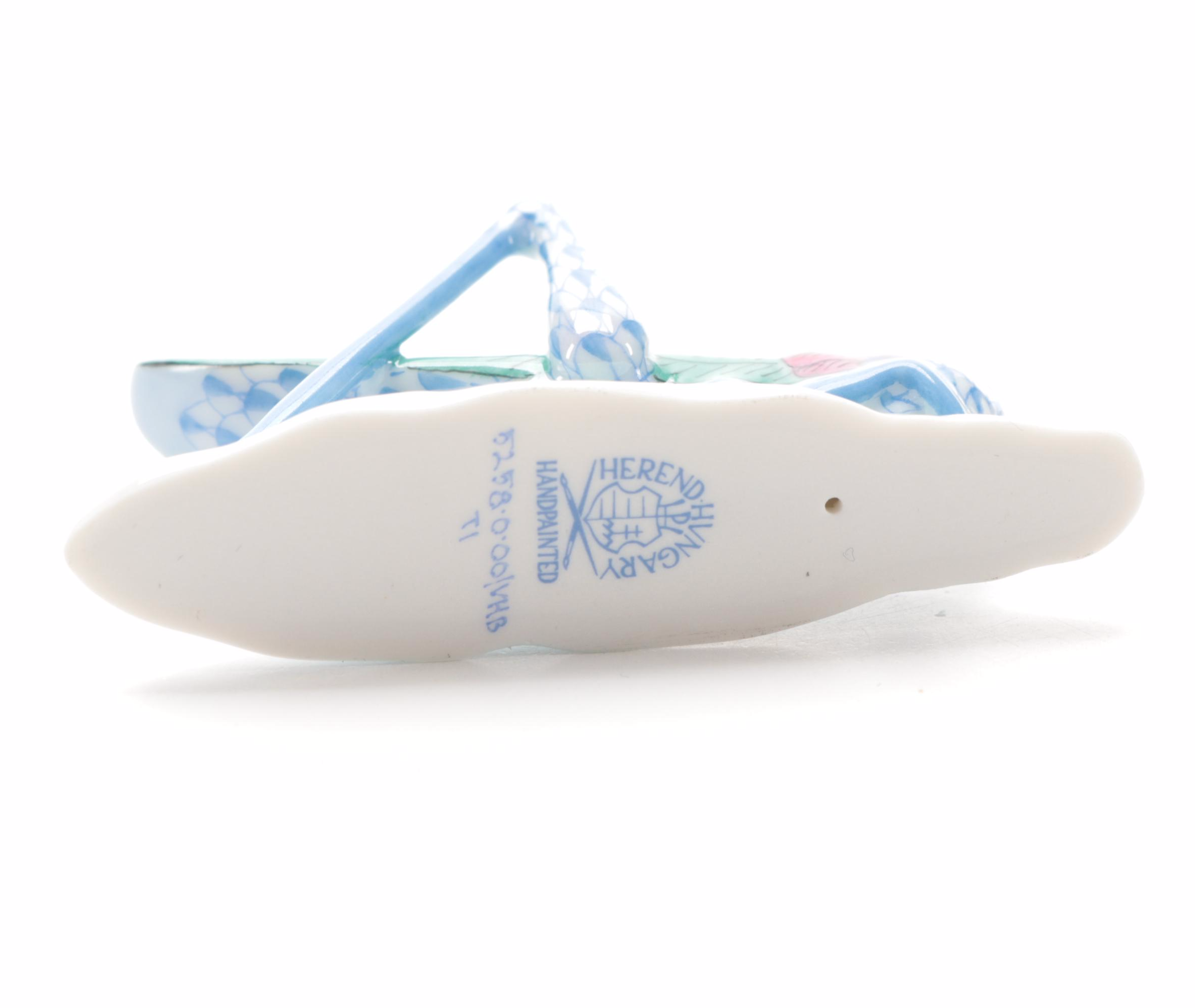 Herend Blue Fishnet "Grasshopper" Porcelain Figurine