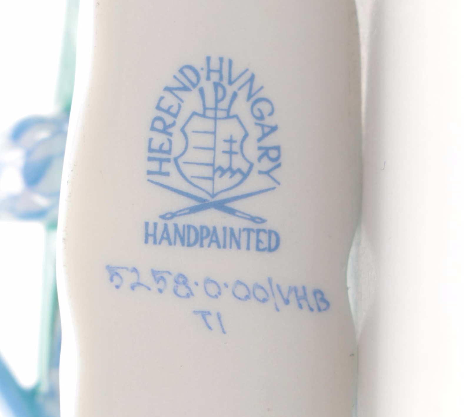 Herend Blue Fishnet "Grasshopper" Porcelain Figurine