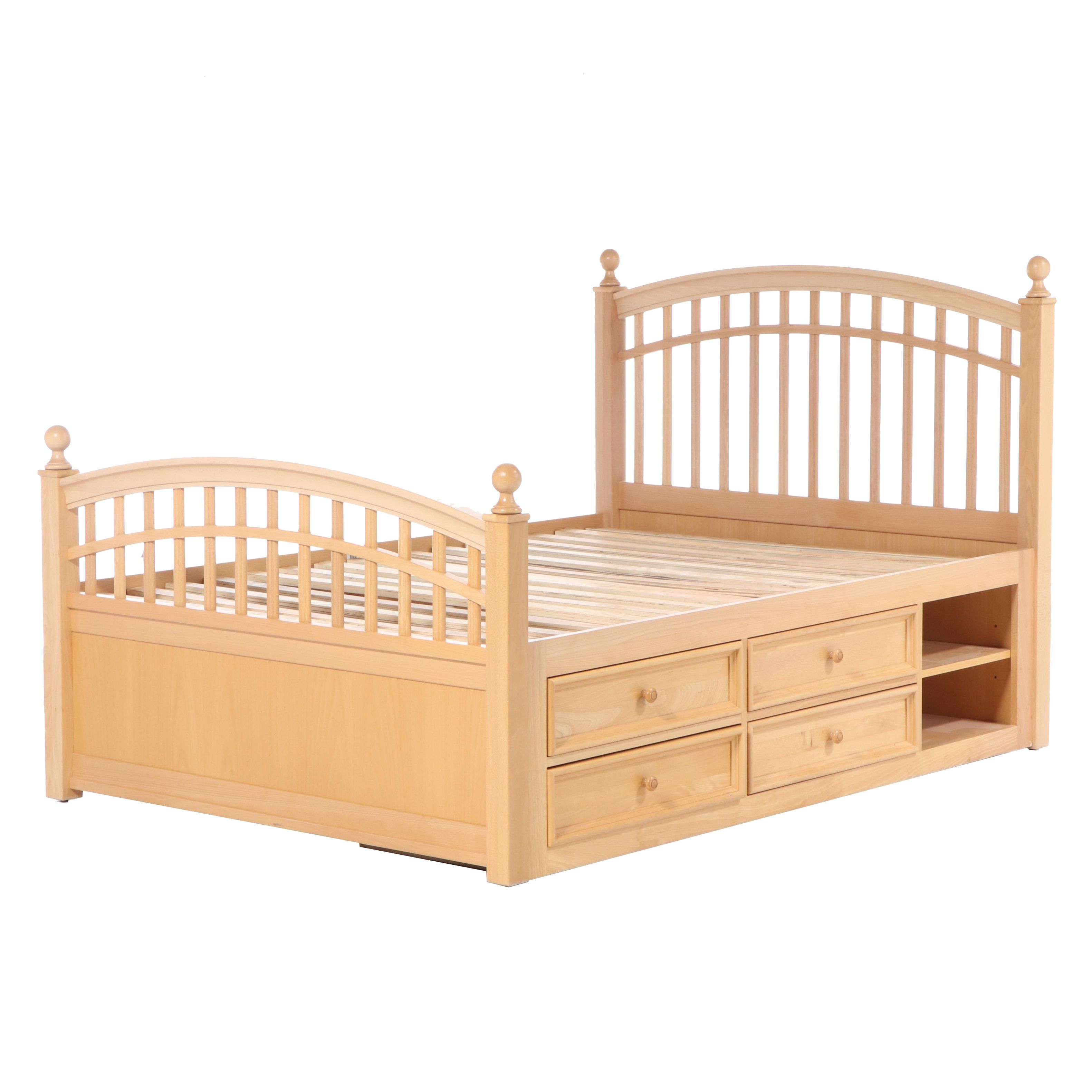 Stanley Furniture "Young America" Beech Full Size Bed Frame with Storage