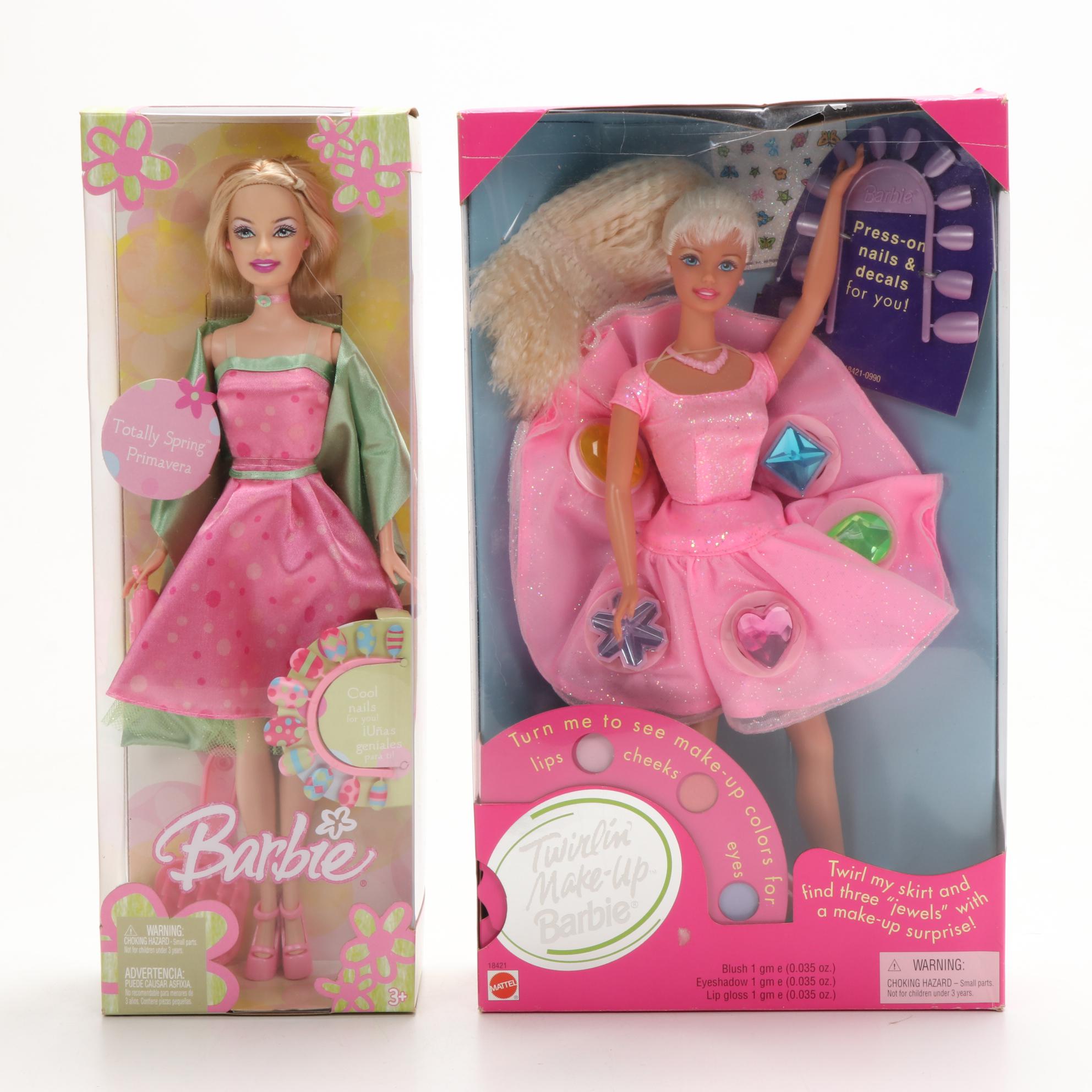 Mattel Barbie Dolls Including "Sparkle Beach" and "Earring Magic Ken", 1990s