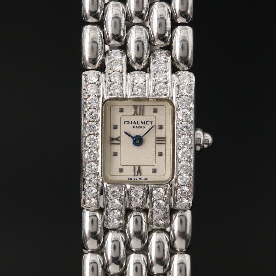 Chaumet  Khesis 1.05 CTW Diamond and Stainless Steel Quartz Wristwatch