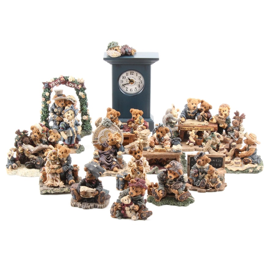 Boyds Bears & Friends Figurines and Clock, 1990s