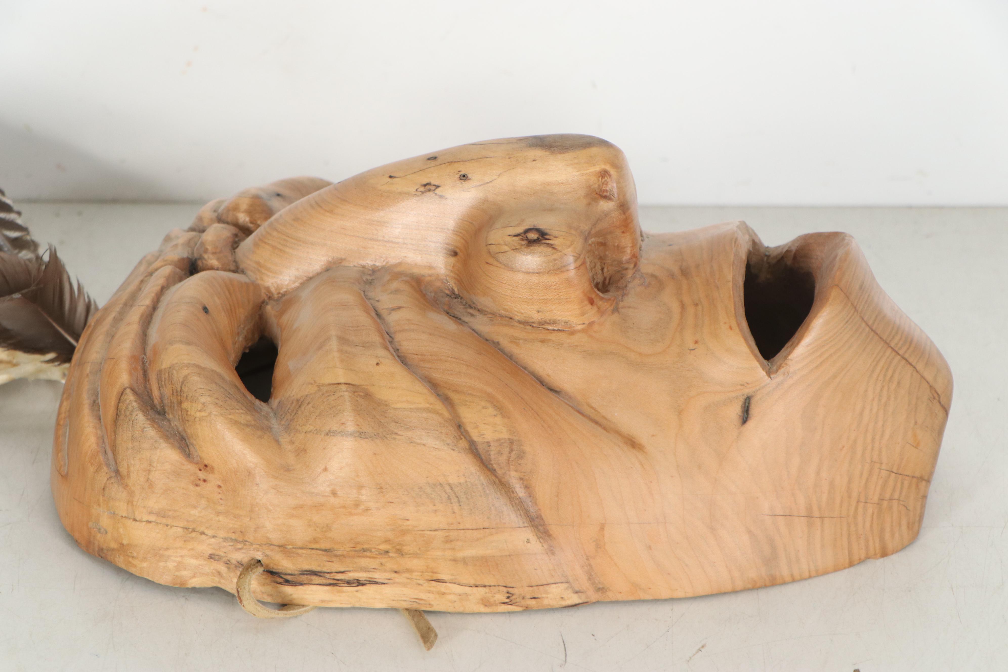 Bill H. Crowe Cherokee Hand-Carved Wooden "Booger Mask"